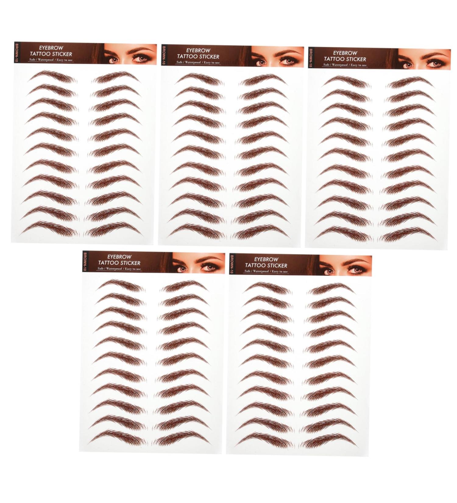 IWOWHERO 5 Sheets Eyebrow Stickers Fake Eyebrows Peel off Eyebrow Sticker Authentic Eyebrow Makeup Eyebrow - Buy Online on GoSupps.com
