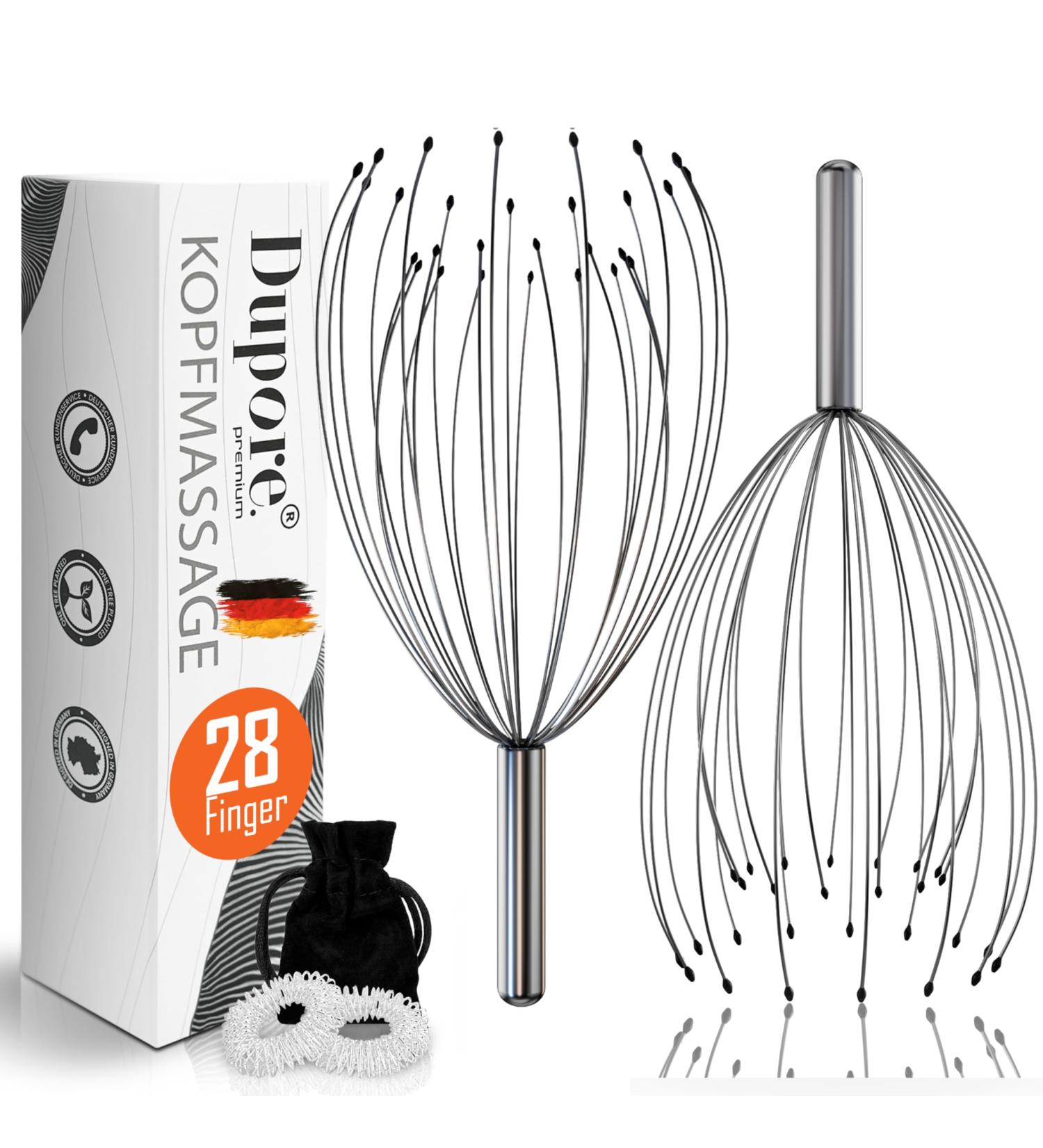 Buy Dupore 2x Head Massage Spider - Premium 28-Finger Relaxation Device with Free Acupressure Rings - Soothing Head Crawler for Ultimate Comfort - Buy Online on GoSupps.com