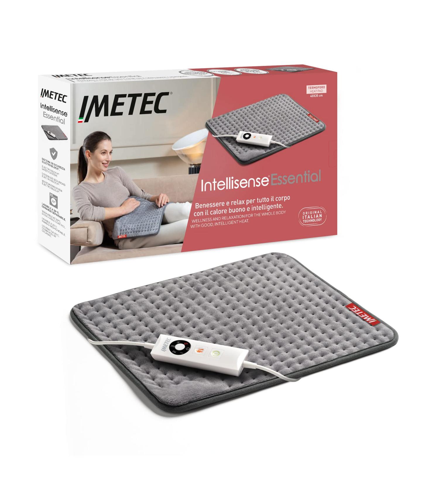 Imetec Intellisense Comfort Multi-Purpose Heating Pillow | Hypoallergenic Fast Heating 5 Temp Settings Washable | 40x35 cm - Ideal for Whole Body Relief - Buy Online on GoSupps.com