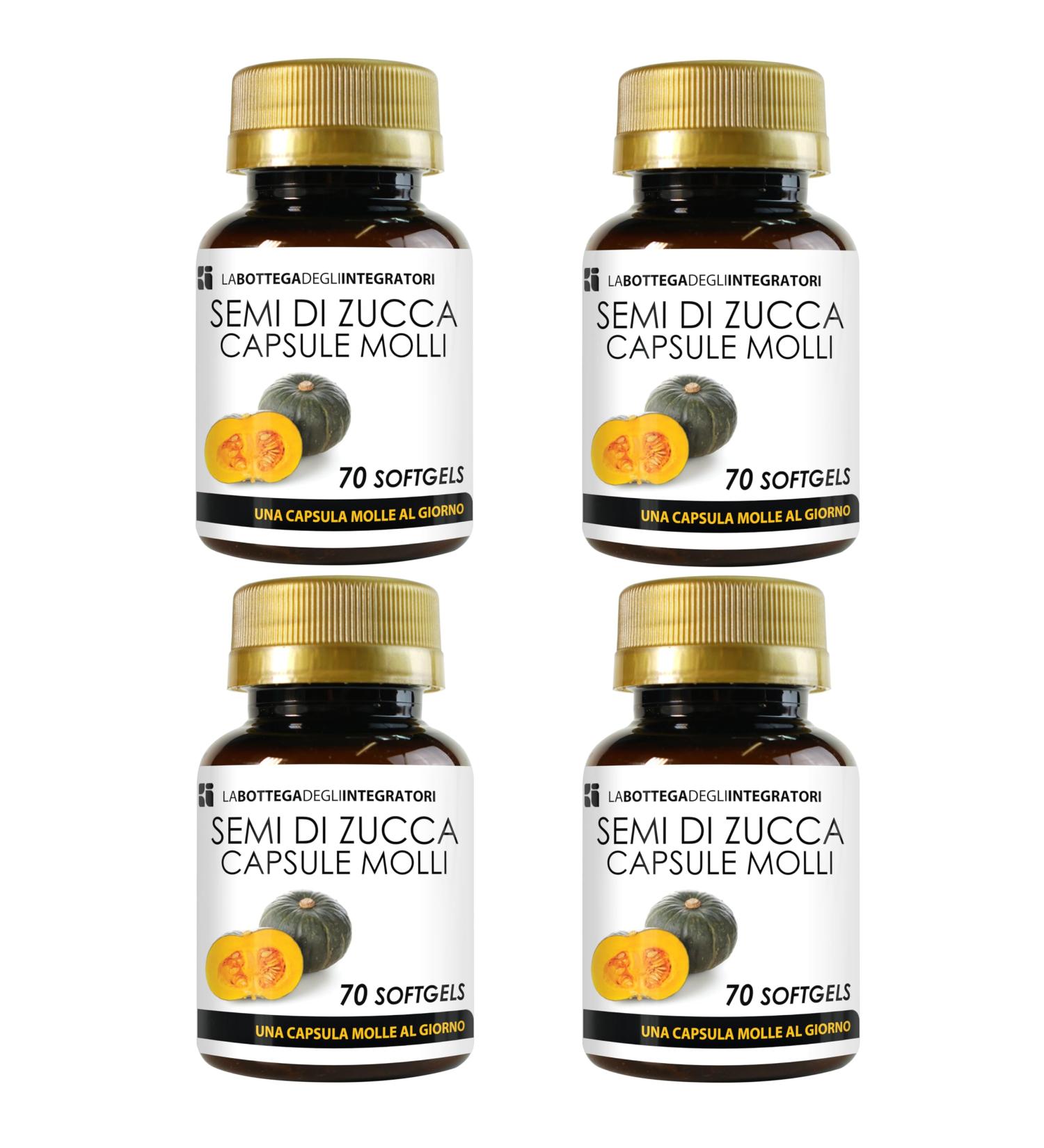  LABOTTEGADEGLIINTEGRATORI Pumpkin Seeds 280 Softgels | Cold Pressed Oil Softgels Standardized with Omega 3 Omega 6 & Omega 9 Linoleic Acid & Oleic Acid | 1 Softcapsule Daily - Buy Online on GoSupps.com