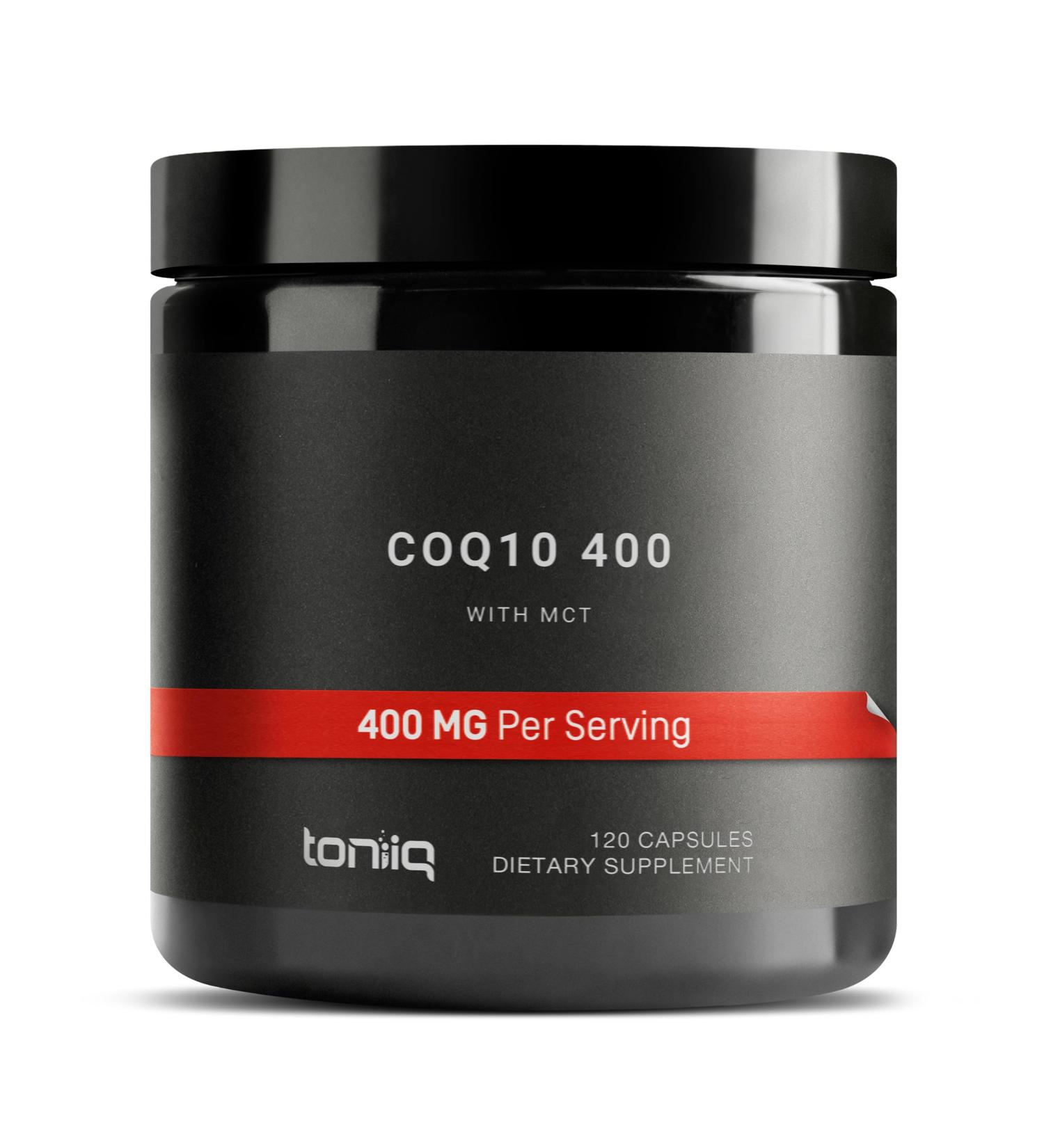 Ultra High Purity CoQ10 400mg - 98% Purified Coenzyme Q10 Supplement with MCT Oil - High Absorption Bioavailable - 120 Veggie Capsules - Third-Party Tested - Buy Online on GoSupps.com