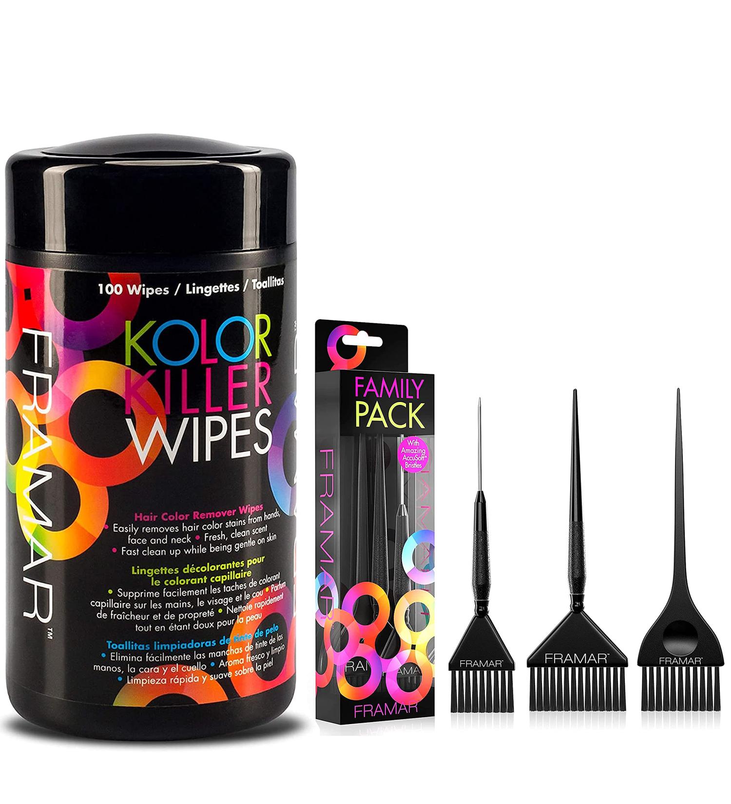 Framar Kolor Killer Wipes & Family Pack Hair Color Brush Set - Buy Online on GoSupps.com