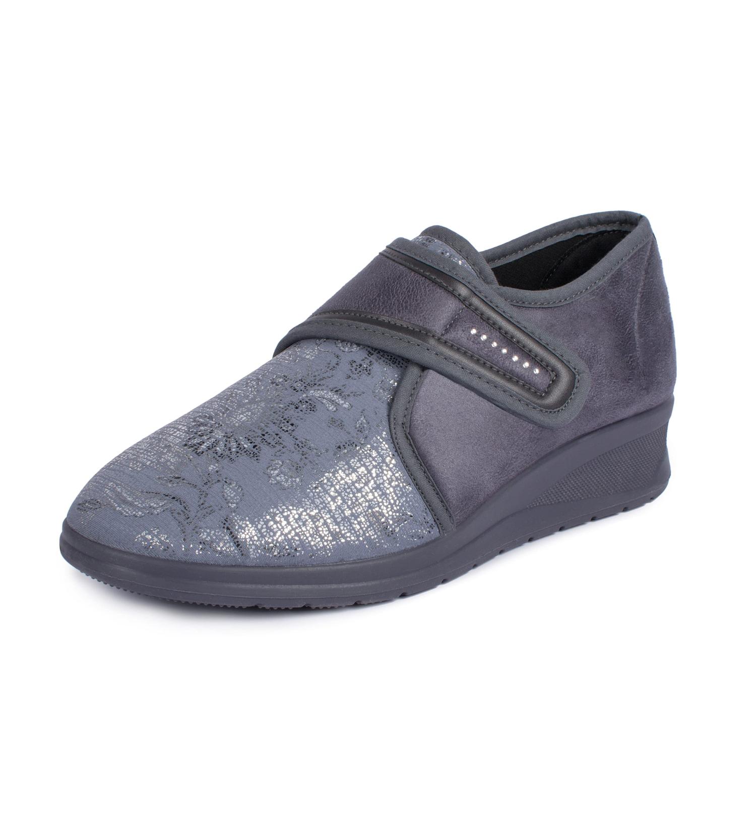 Aerosoft Ladies Velcro Low Shoe - Stretch 19 Width GH Removable Footbed Non-Slip Grey - Size 38 EU | International Shipping Available - Buy Online on GoSupps.com