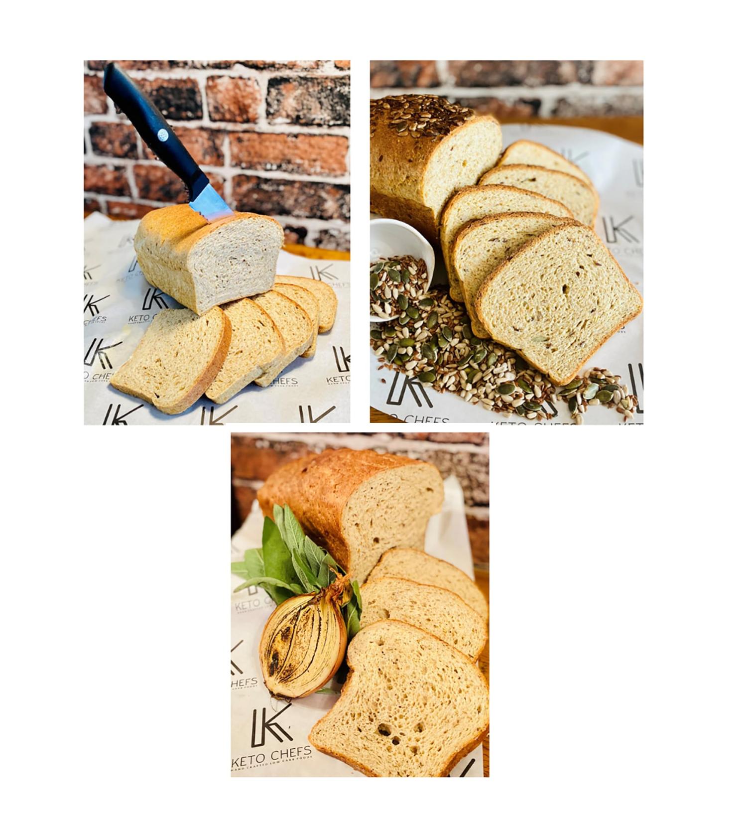 Keto Chefs Ultra Low Carb Freshly Baked Keto Bread Basket Bundle - Multiseed + Sage & Onion + Rustic Sandwich 600g x 3 Loaves Mixed Basket 1 Count (Pack of 3) - Buy Online on GoSupps.com