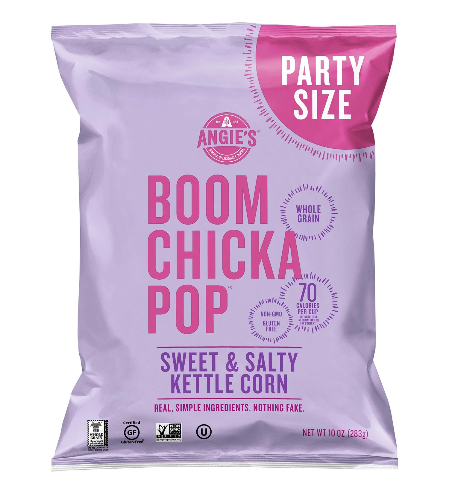 Angie's BOOMCHICKAPOP Sweet and Salty Kettle Corn Popcorn 10 oz Party Size | Gluten Free Snack - Buy Online on GoSupps.com