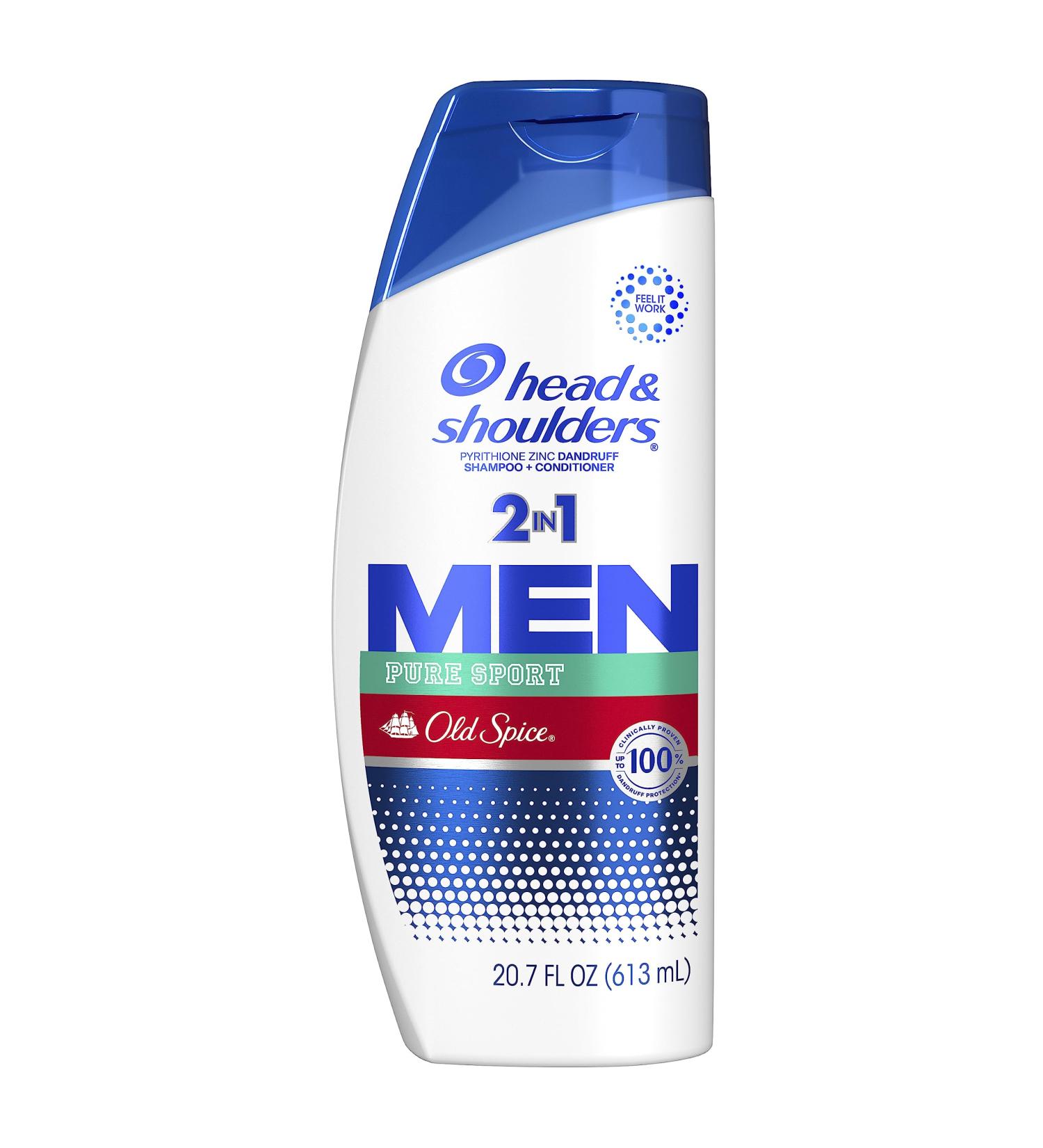 Head and Shoulders Men's 2 in 1 Dandruff Shampoo & Conditioner - Old Spice Pure Sport 20.7 oz | International Shipping Available - Buy Online on GoSupps.com