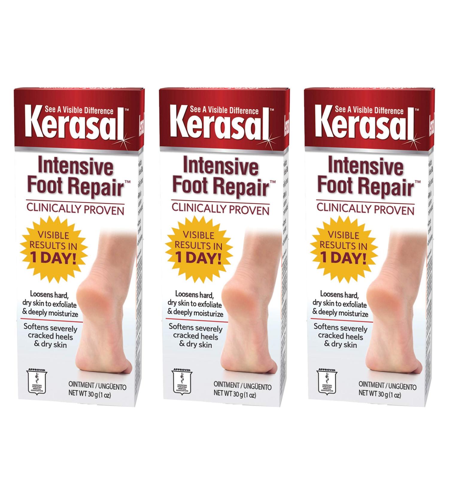 Kerasal Intensive Foot Repair Ointment 1 oz (Pack of 3) for Cracked Heels & Dry Feet - Buy Online on GoSupps.com