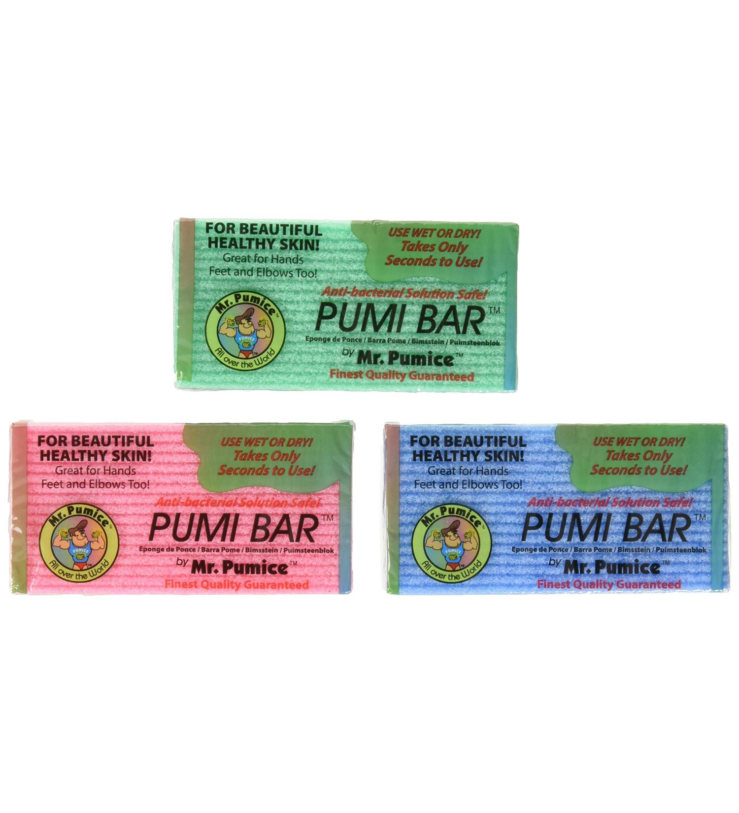 Mr. Pumice Callus Remover Pumi Bar: Pedicure Stone & Foot Scrubber - Medium Grit (4 Pack, Assorted Colors)