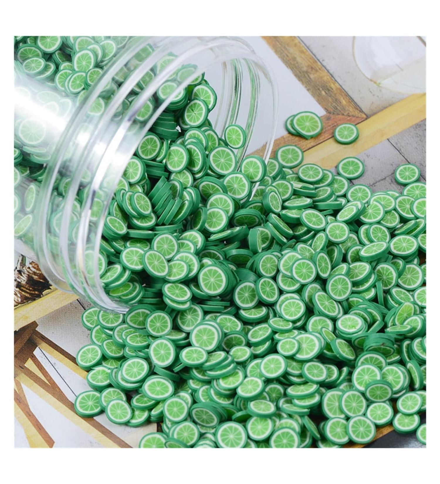 RT 65g Colorful Fruits Heart Polymer Slices Hot Clay Fake Sprinkles for Slime Filler DIY Nail Art Decoration Tiny Klei Accessories Y420 (Color : Limes) - Buy Online on GoSupps.com