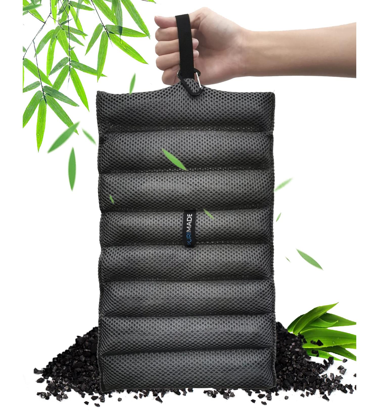 Purimade Bamboo Activated Carbon Air Purification Bags - 300g Reusable Odor Remover for Car Kitchen Room & Wardrobe - Buy Online on GoSupps.com