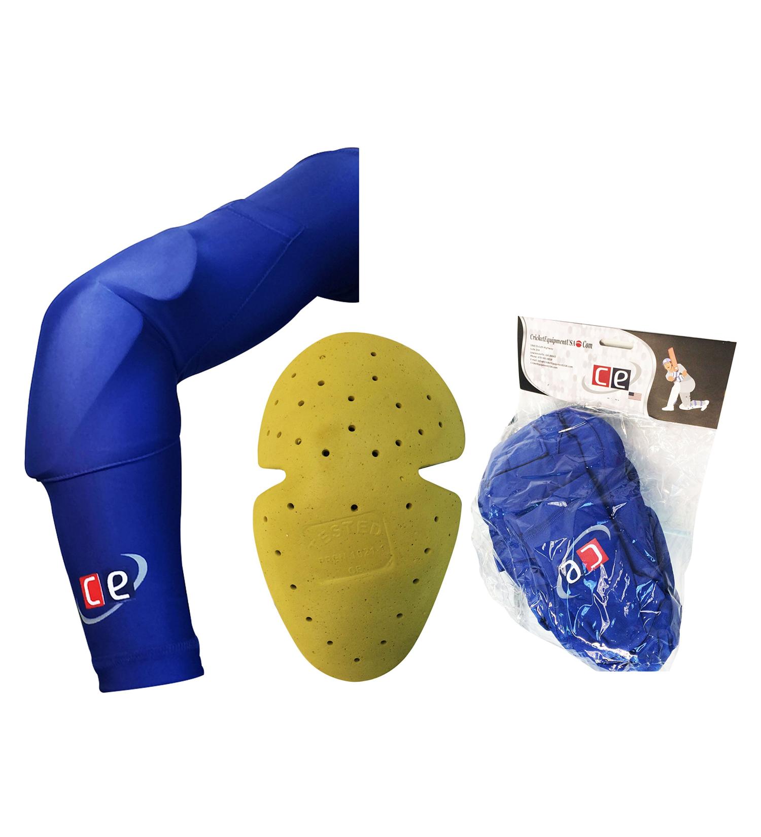 CE Cricket Arm Guard | Elbow Protection Compression Sleeves | Padded Forearm Guards | Adjustable Unisex | Royal Blue - Buy Online on GoSupps.com