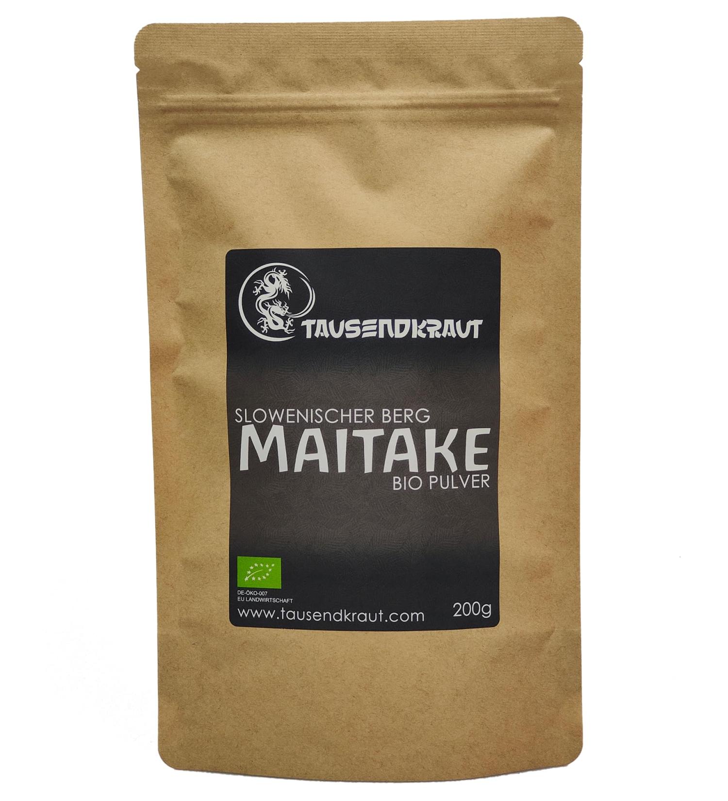 Maitake Bio Pulver 200g - Premium EU Production from Slovenia - Sustainable & Safe - German Quality - Buy Online on GoSupps.com