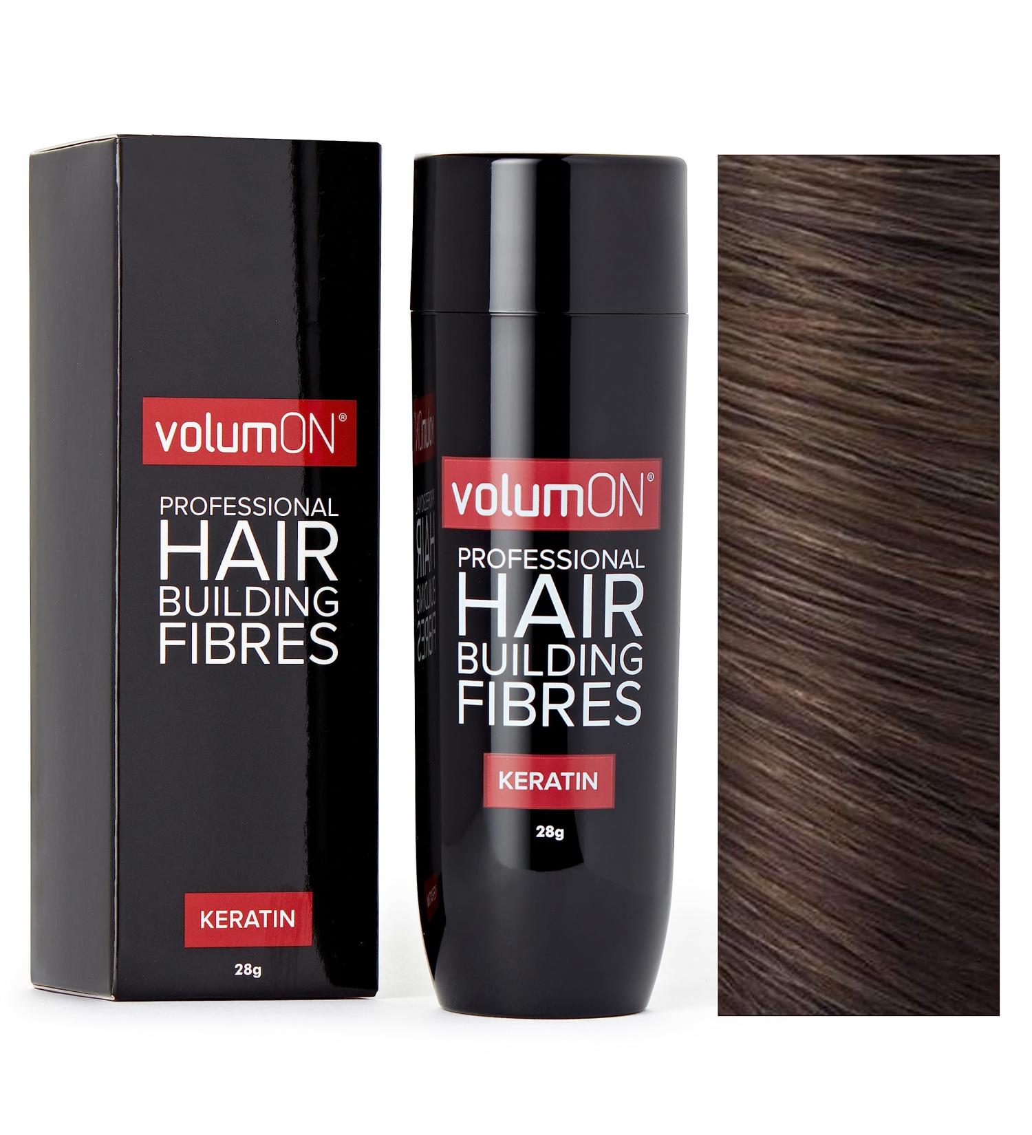 Volumon Professional Hair Building Fibres - Keratin Hair Loss Concealer 28g - Up to 30 Uses - Medium Brown - Buy Online on GoSupps.com