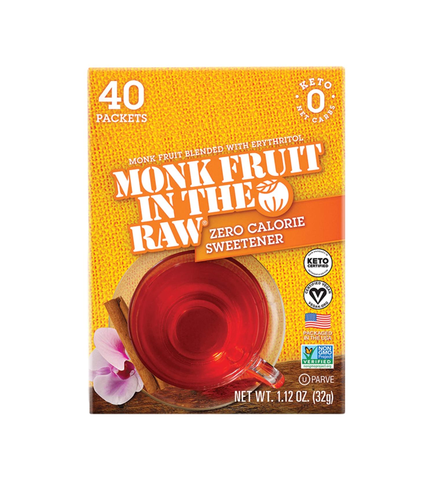 Monk Fruit Sweetener Packets - Keto Zero Calorie, 40 Count Box - Buy Online on GoSupps.com