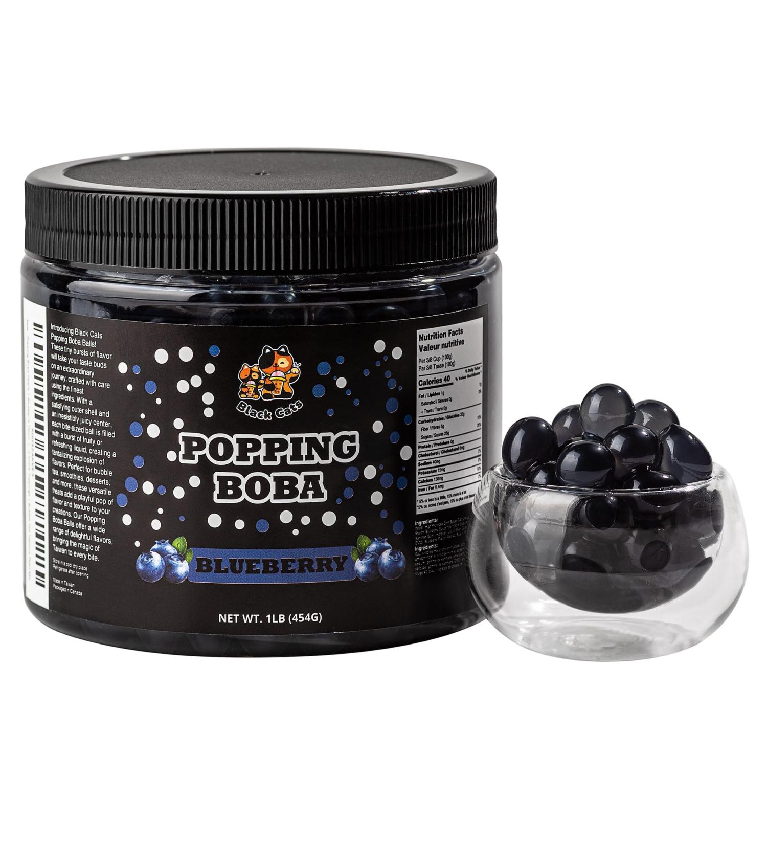 Popping Boba Pearls | 1LB (454g) | Bursting Tea Balls for Drinks Desserts Smoothies and Snack Toppings | Bubble Tea Tapioca Pearls Mix Kit (Blueberry) - Buy Online on GoSupps.com