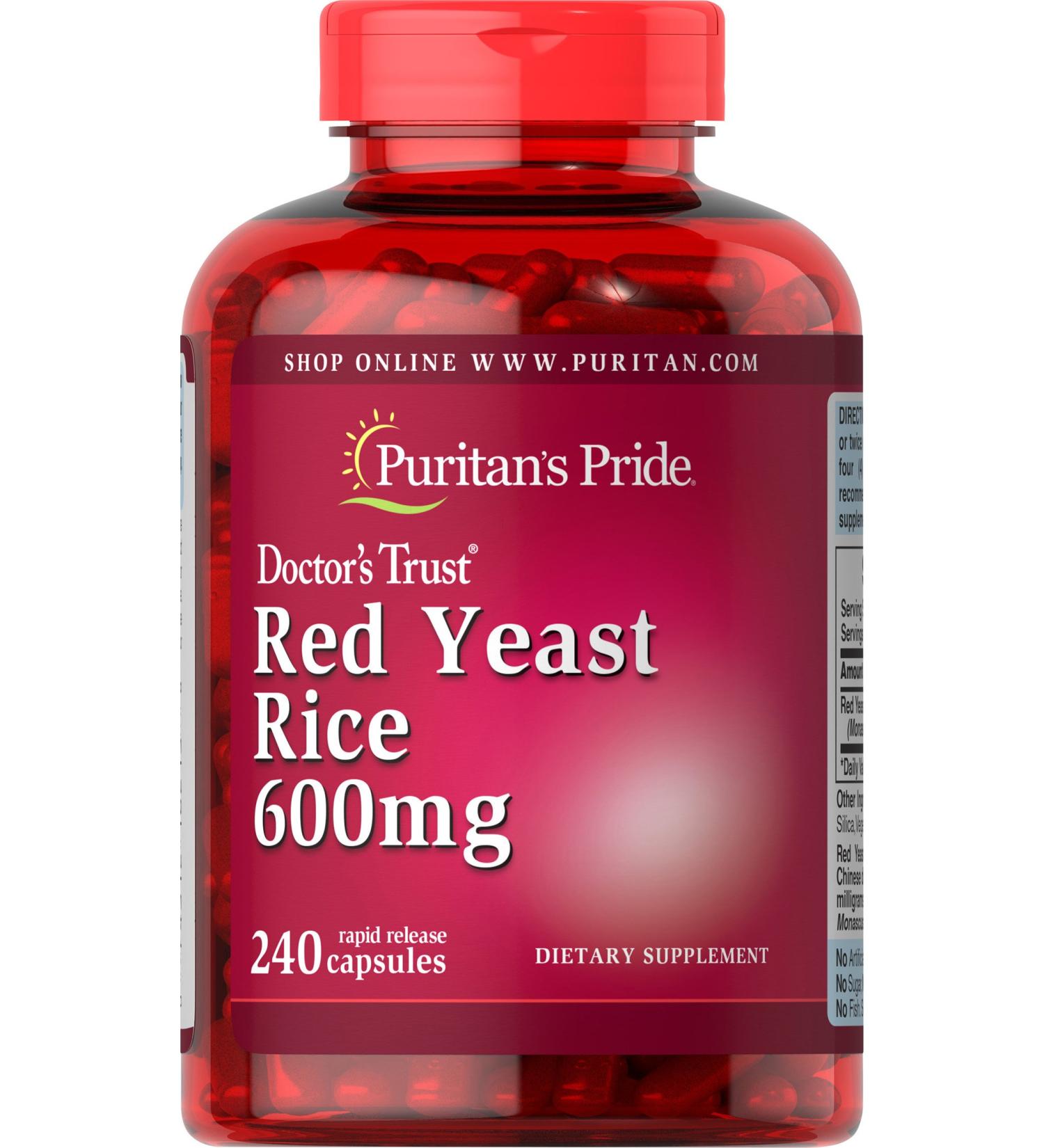 Buy Puritan's Pride Red Yeast Rice 600 mg - 240 Count | Supports Healthy Cholesterol - Buy Online on GoSupps.com