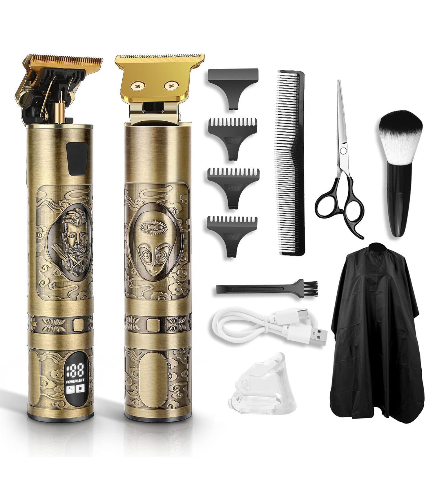 Pynogeez Cordless Hair Clippers for Men - Professional Baldheaded Trimmer with LCD Display, Rechargeable Gold Grooming Kit - Buy Online on GoSupps.com
