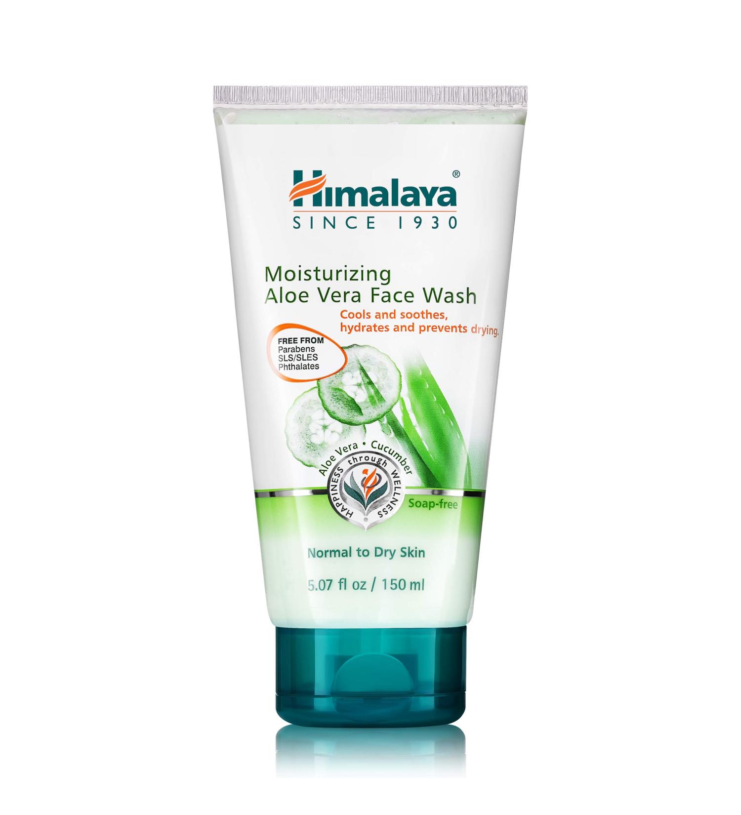 Himalaya Moisturizing Aloe Vera Face Wash - 5.07 oz for Smooth, Clean, Hydrated Skin - Buy Online on GoSupps.com