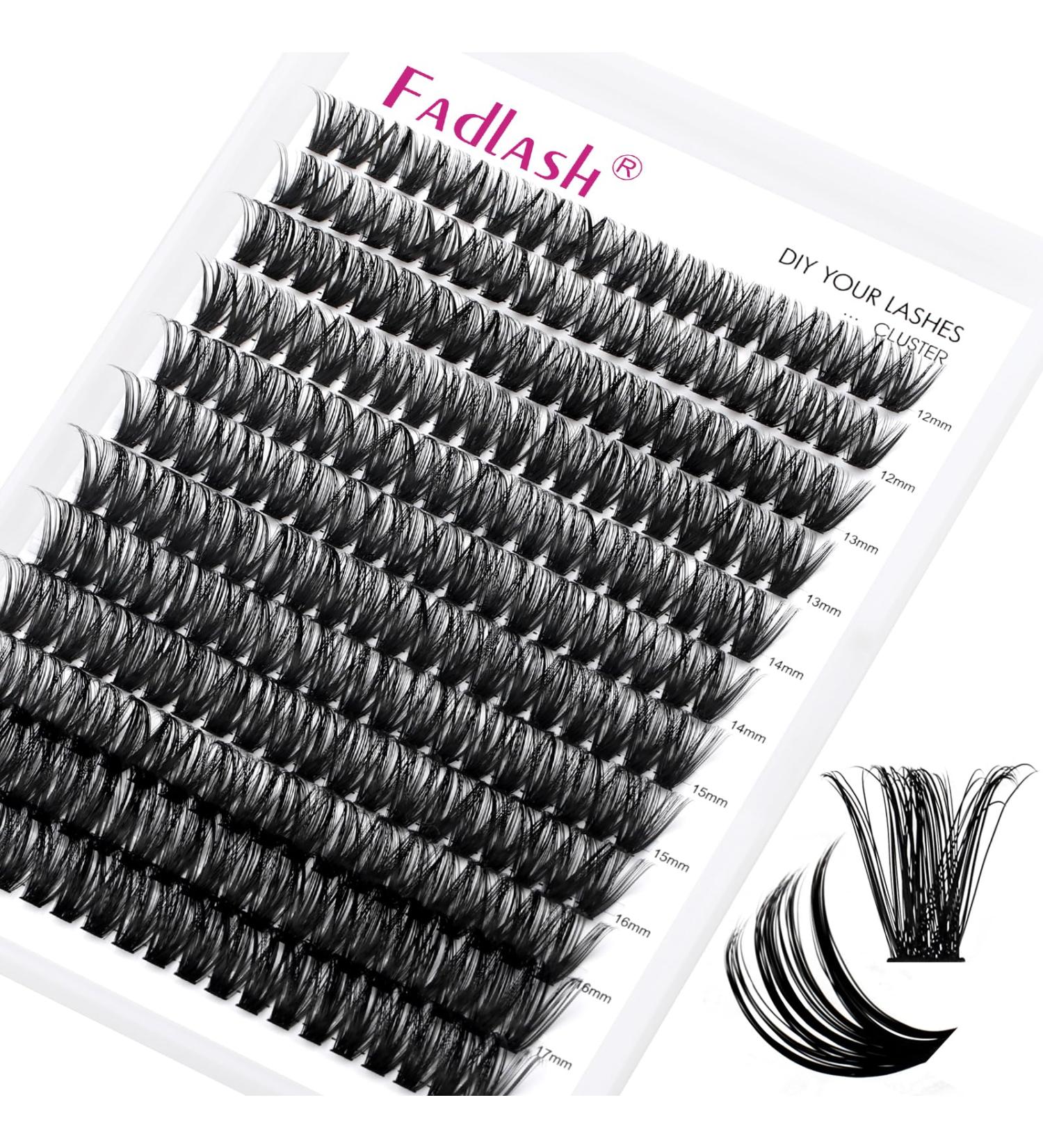 Fadlash 60D Cluster Eyelash Extensions - 200pcs DIY 0.07 D Curl Single Eyelashes 12-18mm for Home Use - Buy Online on GoSupps.com