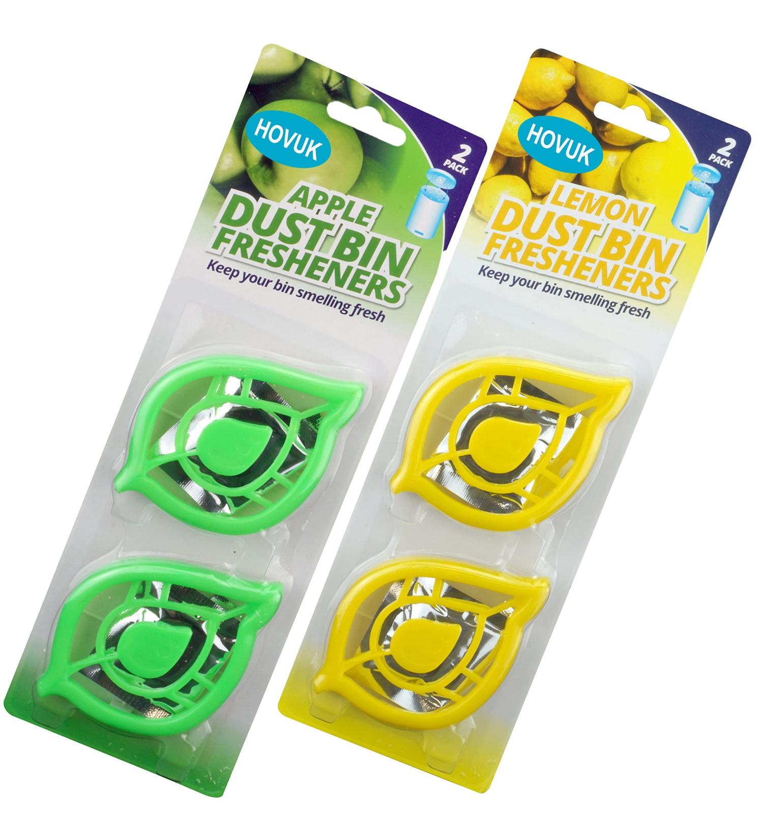 4x Garbage Can Freshener Odor Removers for Small Rooms Self-Adhesive Lemon & Apple Fragrance | Diaper Pail & Odor Control - Buy Online on GoSupps.com