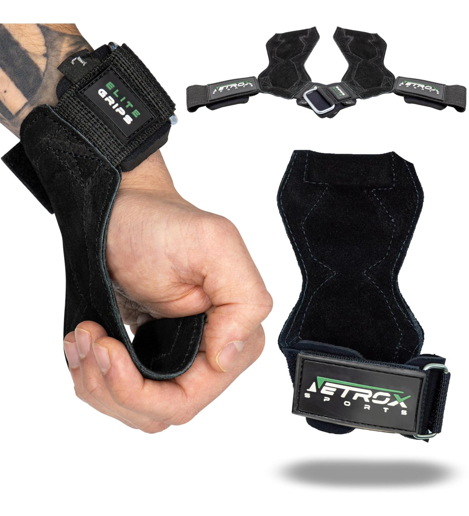 NetroxSports Elite Grips - Heavy Duty Lifting Straps for Bodybuilding Weightlifting & Strength Training - Extra Strong Train Aids for Men & Women - International Shipping Available - Buy Online on GoSupps.com