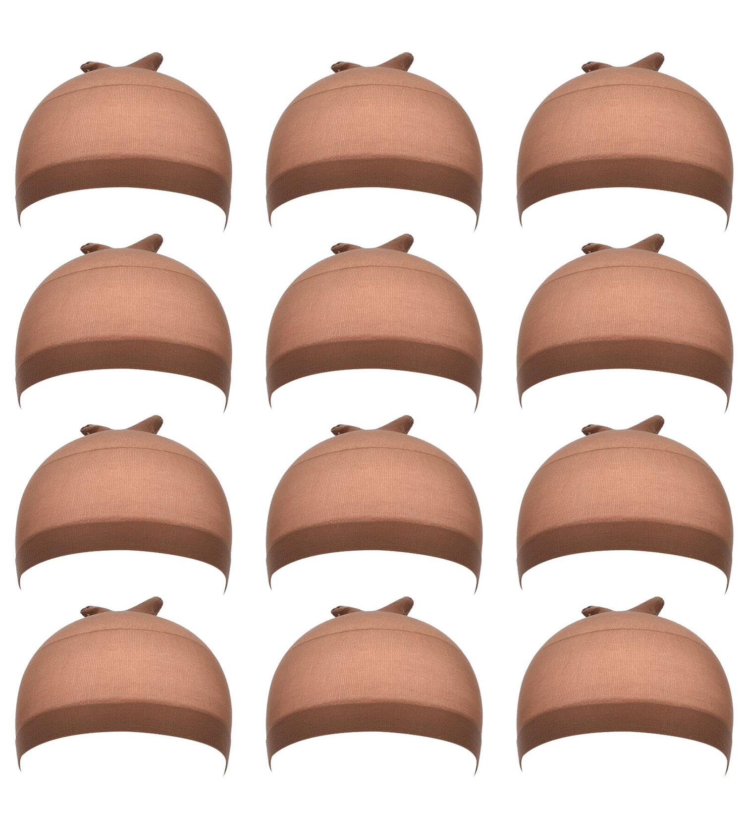 12 Pack Light Brown Nylon Wig Caps for Women & Men - Comfortable & Durable | Best Price Online - Buy Online on GoSupps.com