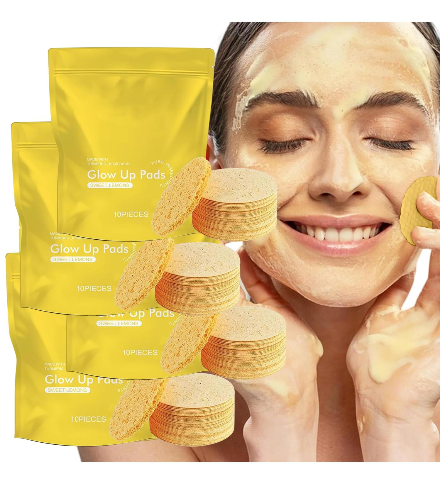 Turmeric Glow Cleansing Pads | Foaming Exfoliating Face Pads for Brighter Skin (4pcs) - Shop Internationally - Buy Online on GoSupps.com