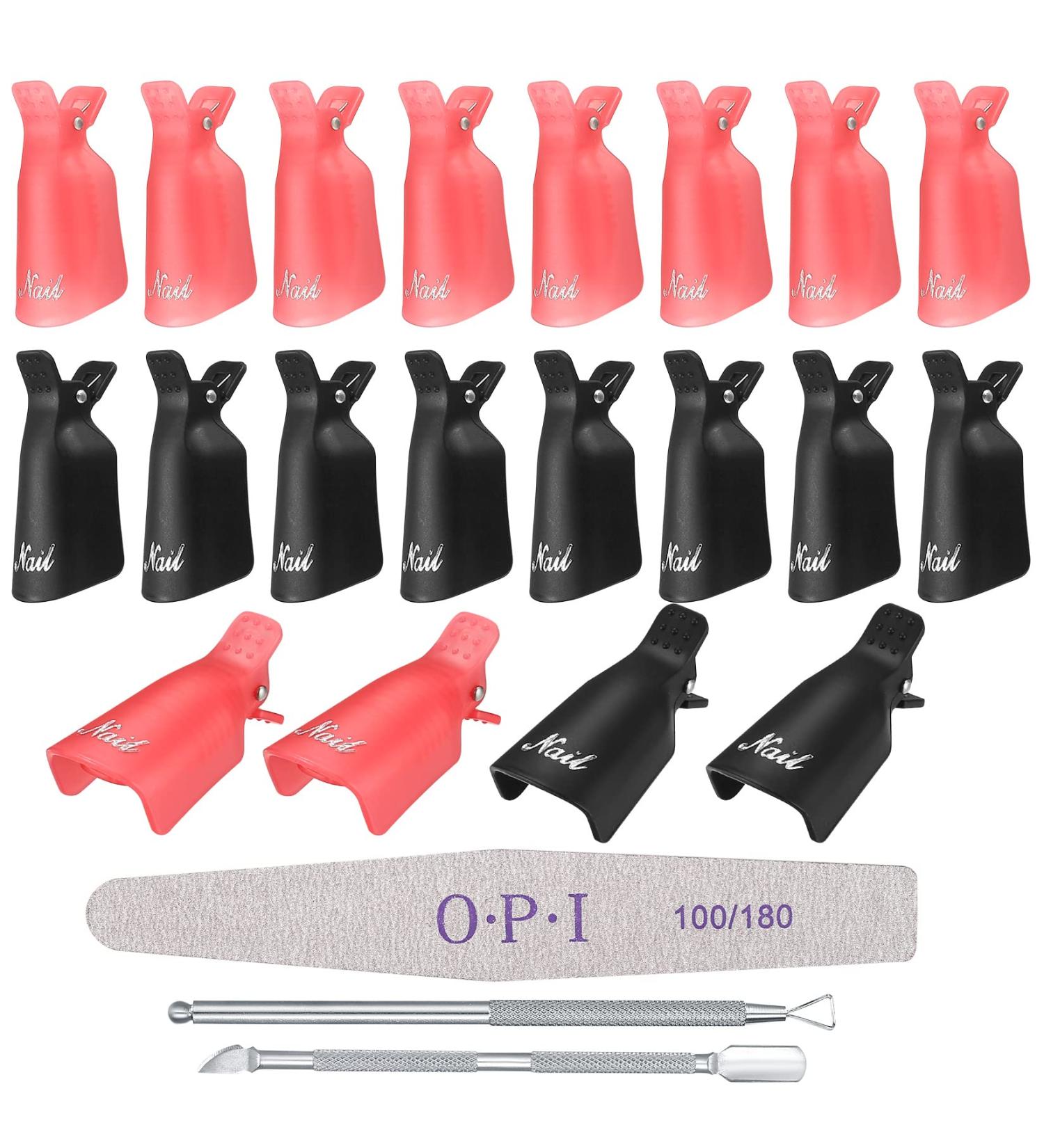  XUIIOSOOKP 20 Pcs Gel Nail Polish Remover Clips with Nail File and Cuticle - Buy Online on GoSupps.com