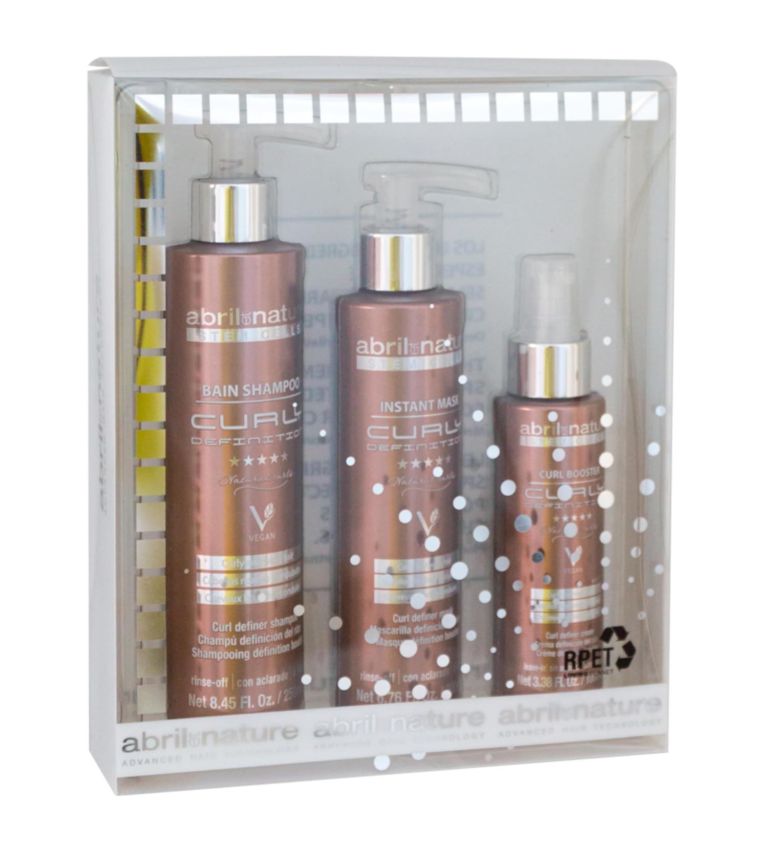  abril et nature abril et nature - Curly Hair Routine Curly Definition Pack Definition and Repair Heat Protection Shampoo Set Mask and Serum Set for Curly or Wavy Hair 550 ml - Buy Online on GoSupps.com