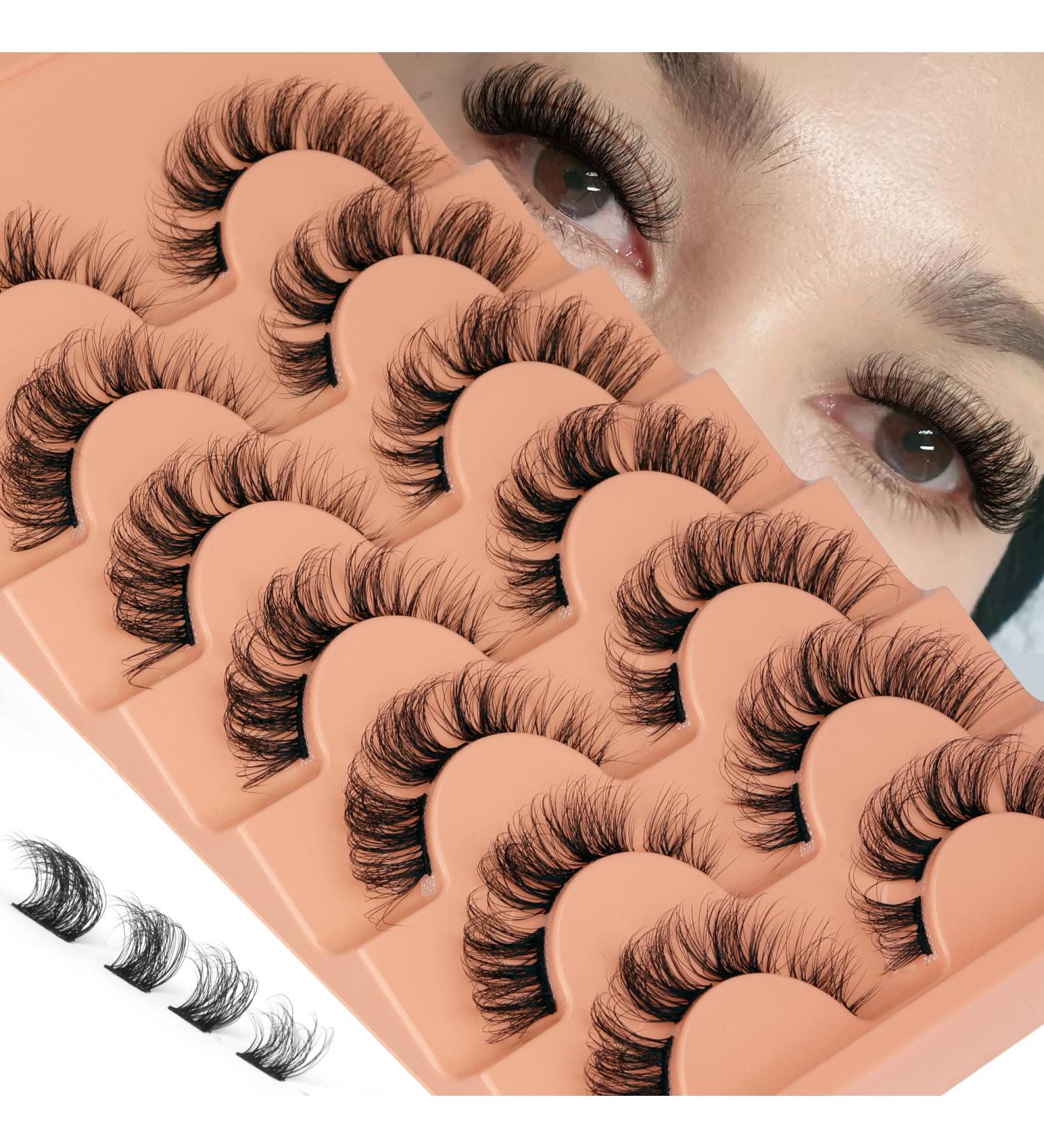 Cluster Natural Lashes D Curl Wispy Individual Strips False Eyelashes - Eefofnn DIY Lash Extensions Multipack - Buy Online on GoSupps.com