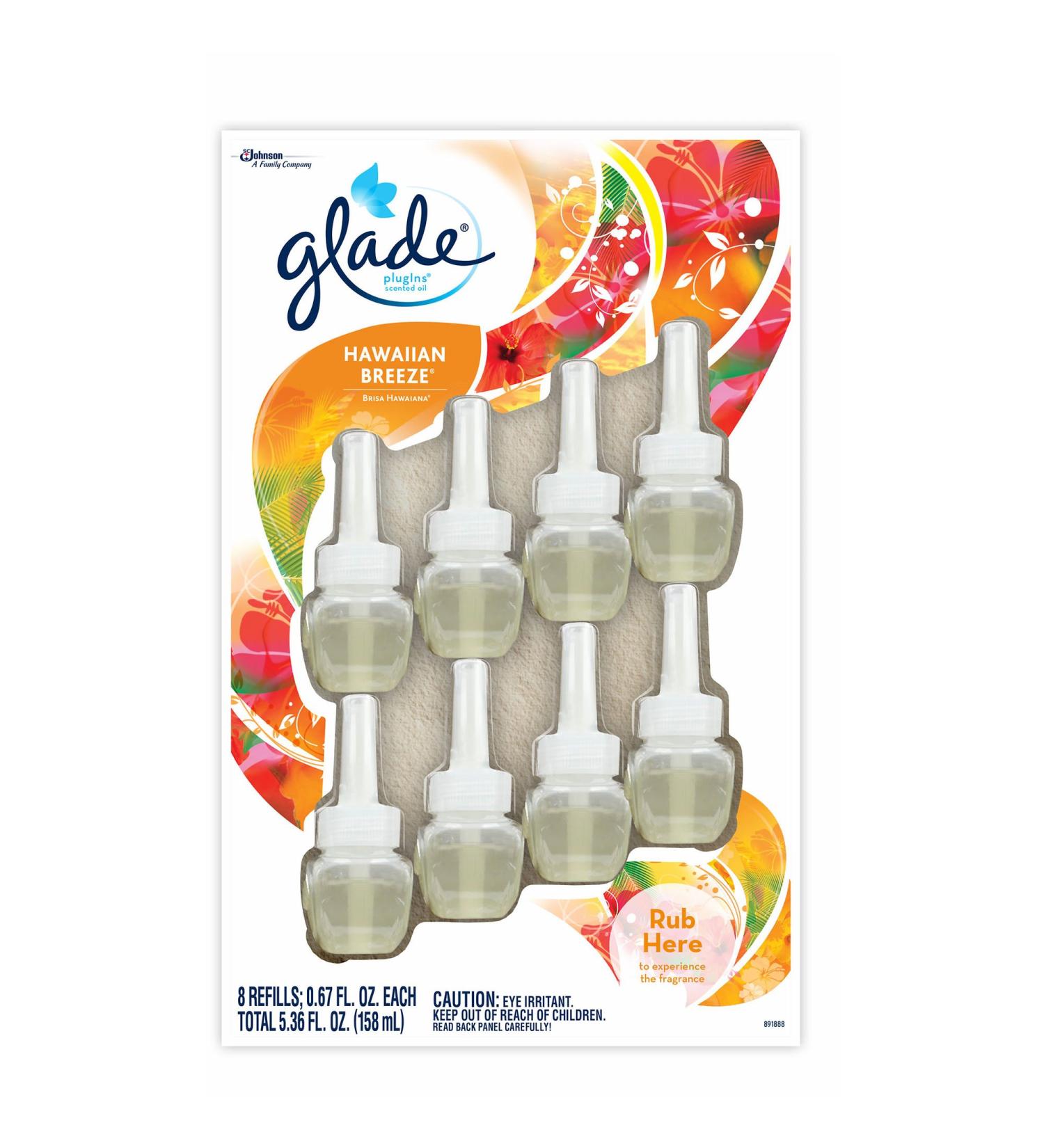 Glade Hawaiian Breeze PlugIns Scented Oil Warmer Refills 8 ct.