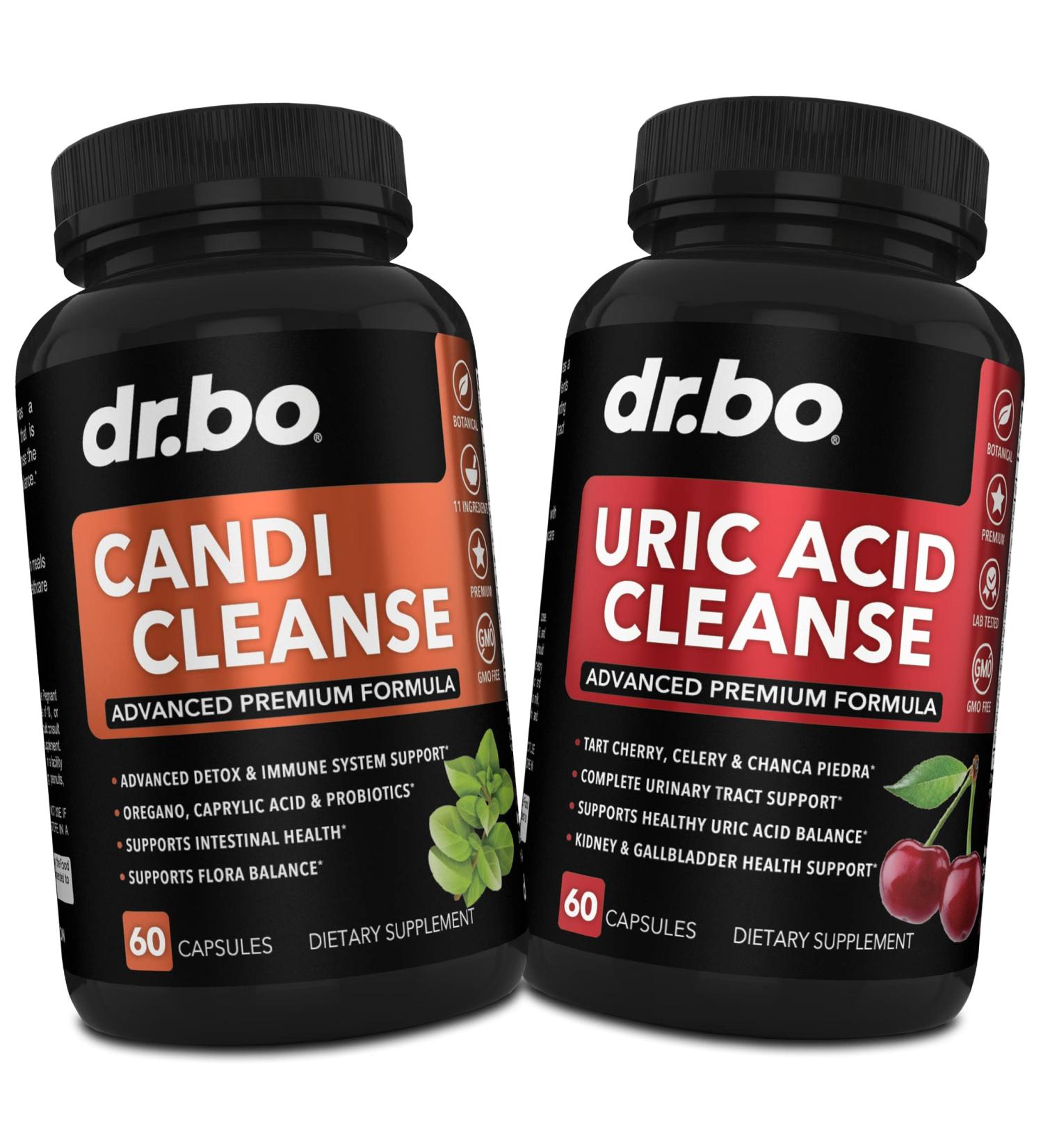 DR. BO Candi Uric Acid Cleanse Support - Oregano & Kidney Herbal Supplements for Women & Men - Extra Strength Uric Acid Flush Purge Capsules & Oral ControlProbiotic Complex Cleanser - Buy Online on GoSupps.com