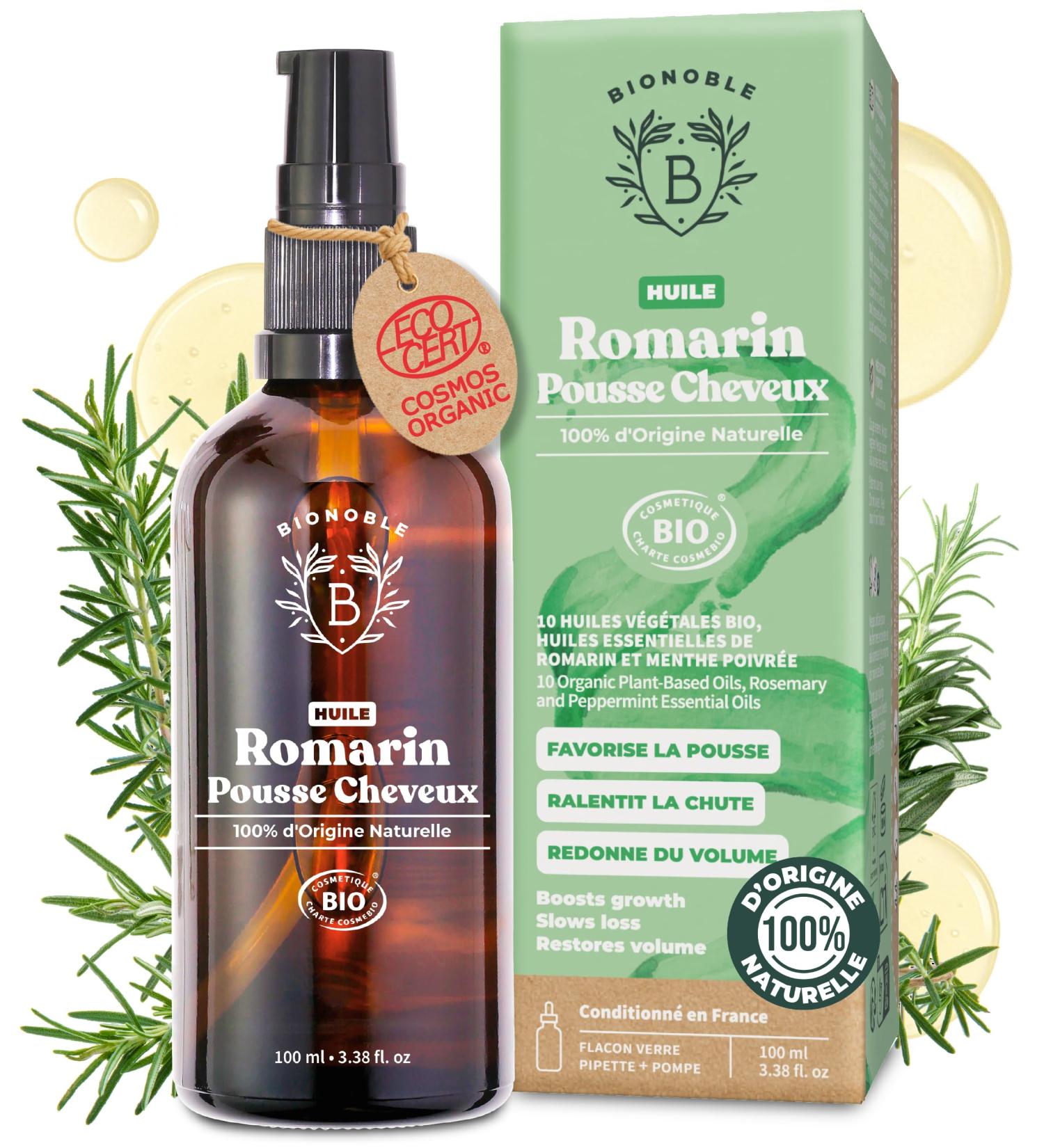  BIONOBLE BIONOBLE Rosemary Oil for Hair Growth - Promotes Growth and Slows Down - Rosemary Castor Argan and Jojoba Essential Oil - R - Buy Online on GoSupps.com