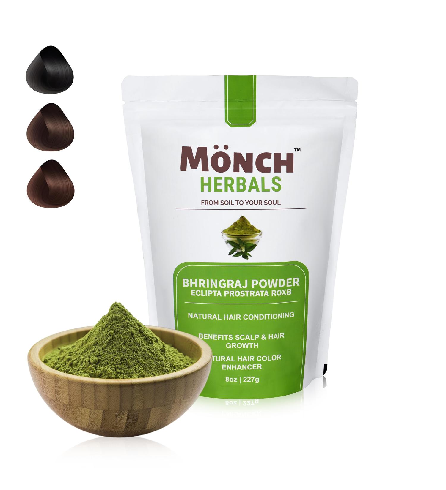 100% Pure Bhringraj Powder - Ayurvedic Hair Mask for Hair Growth Nourishment & Repair | 227g - Natural Solution for Hair Loss & Damage - Buy Online on GoSupps.com