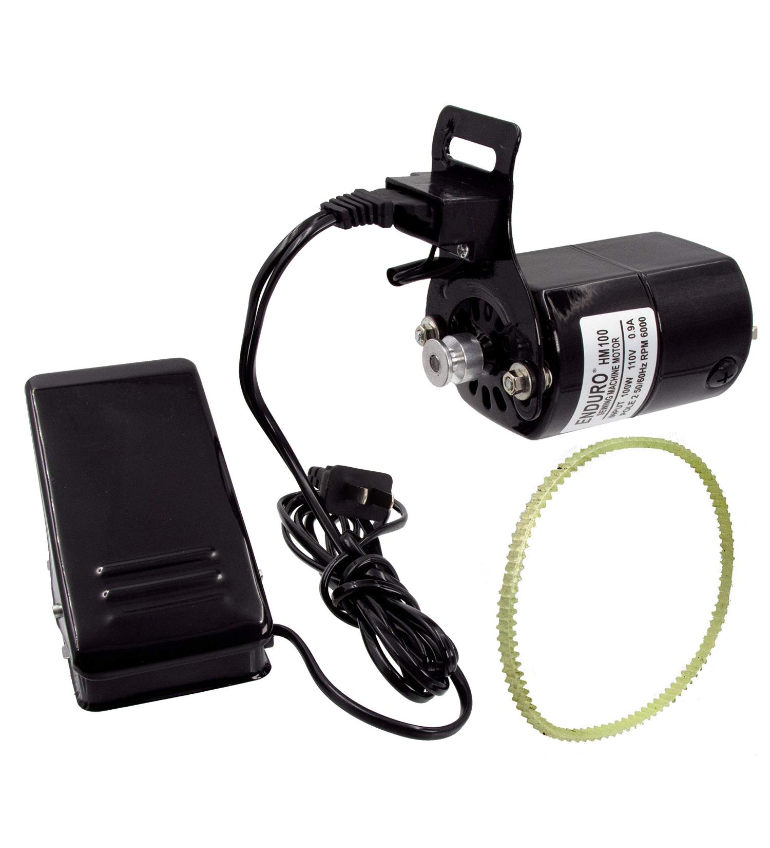 Enduro Sewing Machine Motor Kit with Foot Pedal & Belt - 110V 100W - Imported & Domestic Home Sewing Machines - Black - Buy Online on GoSupps.com