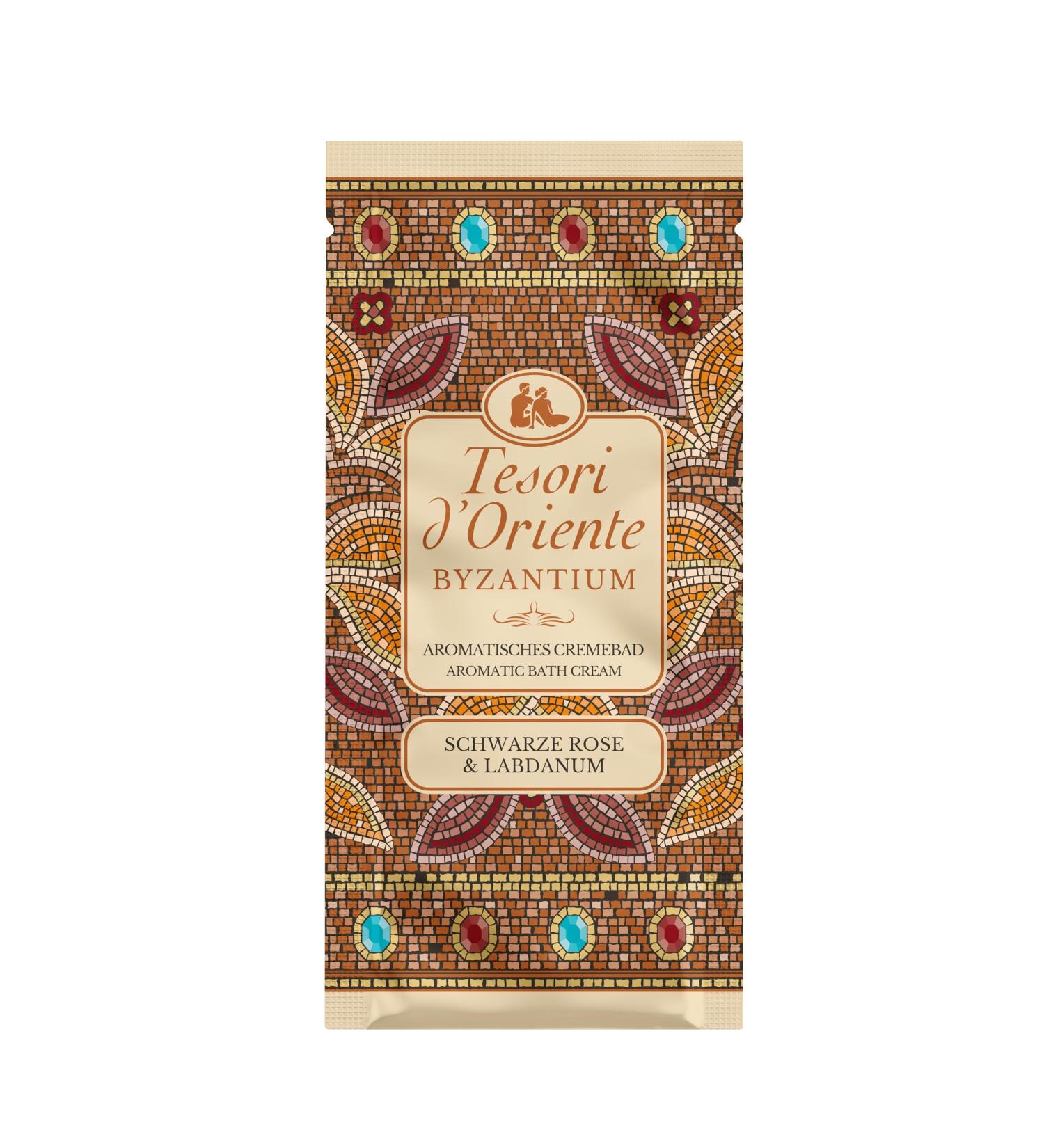 TESORI D'ORIENTE Byzantium Cream Bath - Aromatic Bath with Black Rose and Labdanum - Bath Body Care - Wellness Ritual for Body and Senses - 40ml - Buy Online on GoSupps.com