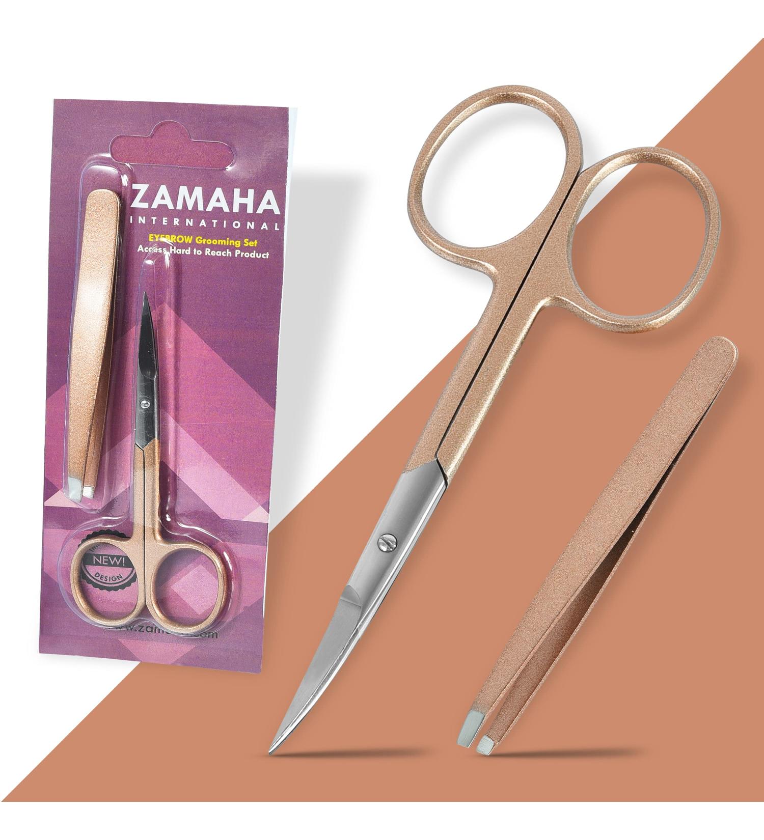 ZAMAHA 2Pcs Stainless Steel Nail Scissors with Tweezers - Curved Blades for Manicure and Pedicure - Ideal for Thick Toenails - Men and Women - Buy Online on GoSupps.com