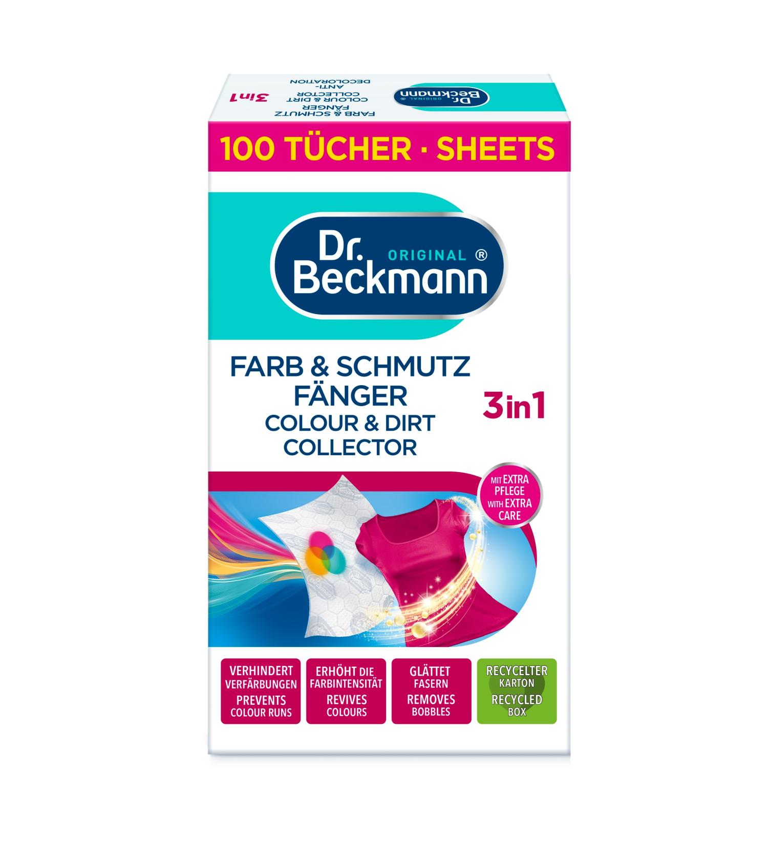 Dr. Beckmann Color & Dirt Trap Advanced Long-Lasting Color Protection | Microfiber & Color Fishing Molecules | 100 Towels for Brilliance | International Shipping Available - Buy Online on GoSupps.com