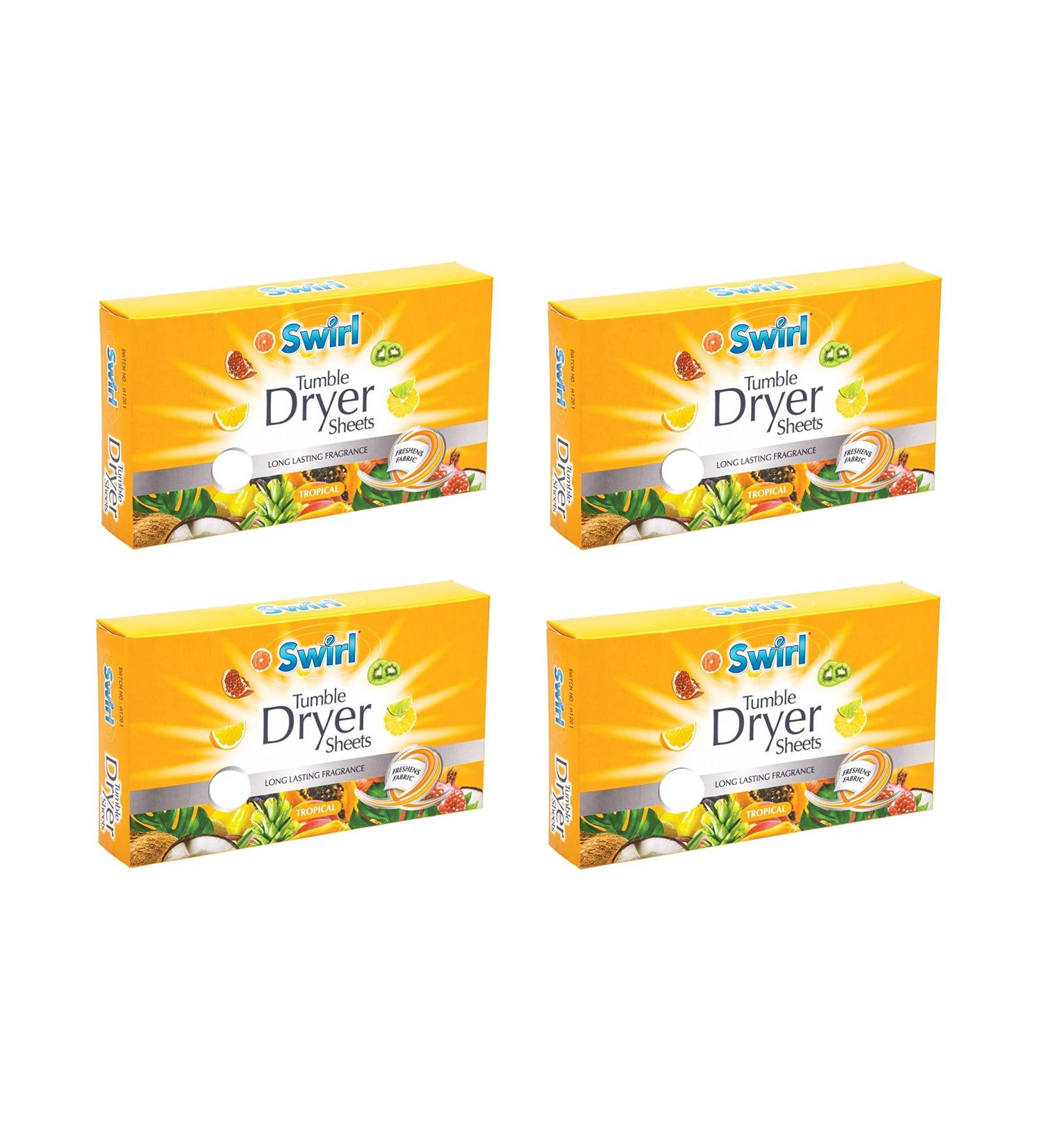 4 x Tropical Tumble Dryer Sheets Pack Of 35 Fabric Conditioner Laundry Aid Anti Static Sheets - Buy Online on GoSupps.com