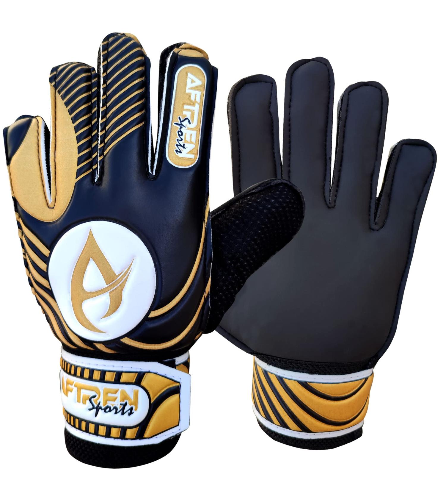 Aftren Football Goalkeeper Gloves for Kids & Adults | Super Grip Palm | Junior 4 Gold Protection - Buy Online on GoSupps.com