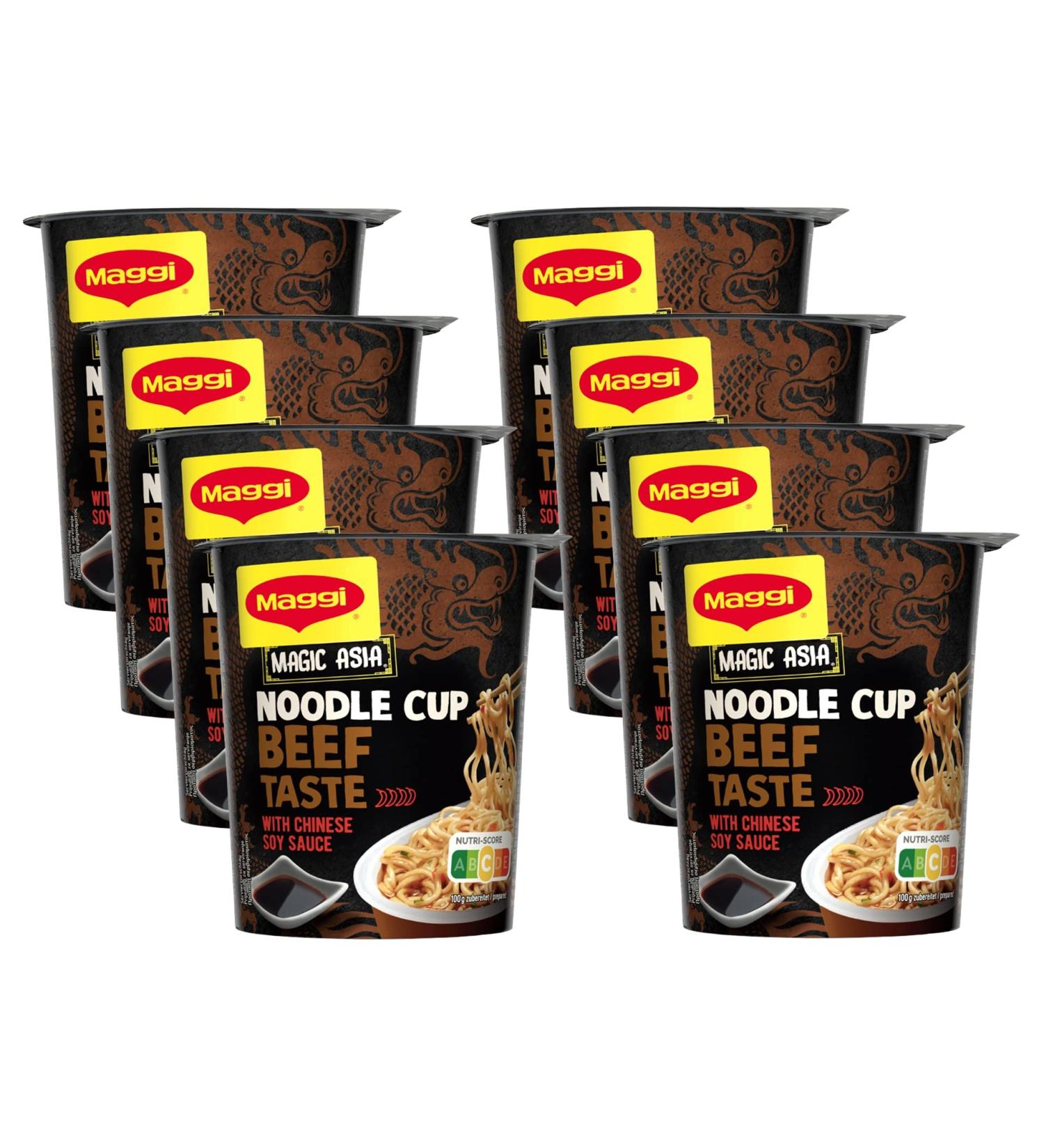 Maggi Magi Magic Asia Noodle Cup Beef - Instant Spicy Pasta Snack 8 Pack (8x63g) - Asian Ready Meal - Buy Online on GoSupps.com