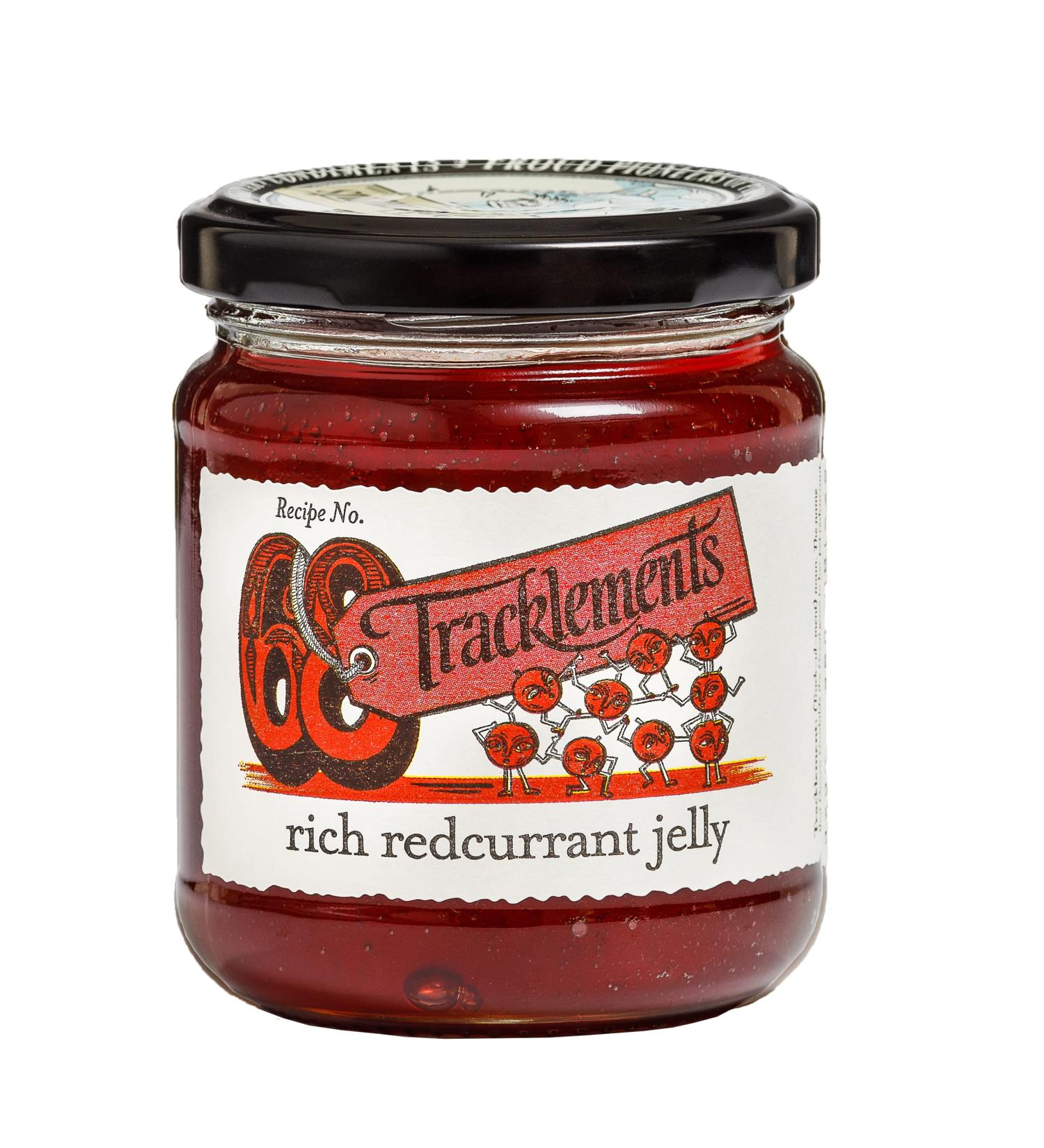 Tracklements Rich Redcurrant Jelly - Ideal Condiment for Soft Cheese & Gamey Meats - Vegetarian, Vegan & Gluten Free - 250g Jar - Buy Online on GoSupps.com