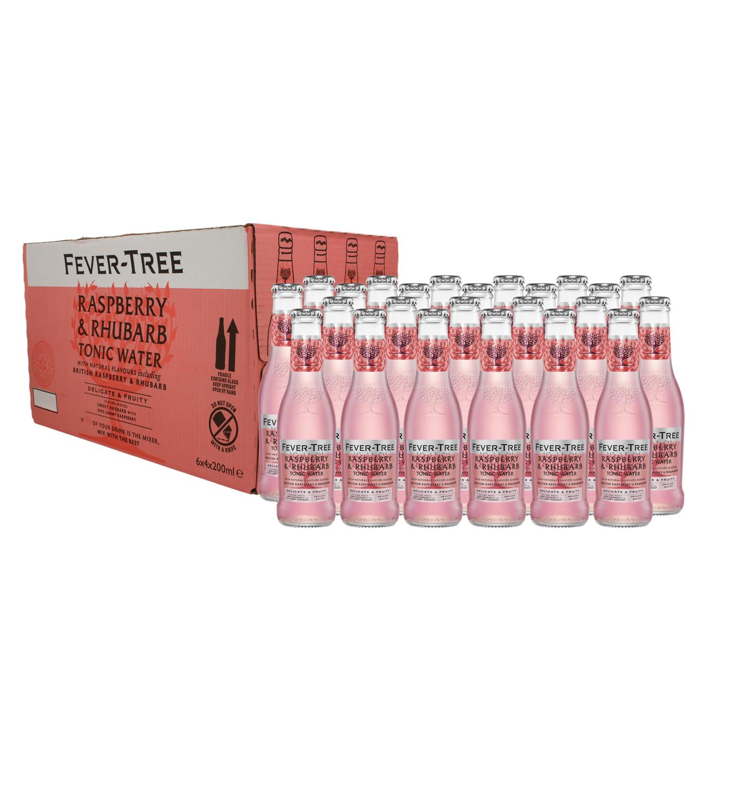 FEVER-TREE - 24 Bottles of 200 ml - Raspberry and Rhubarb Tonic Water (Raspberry-Rhubarb)
