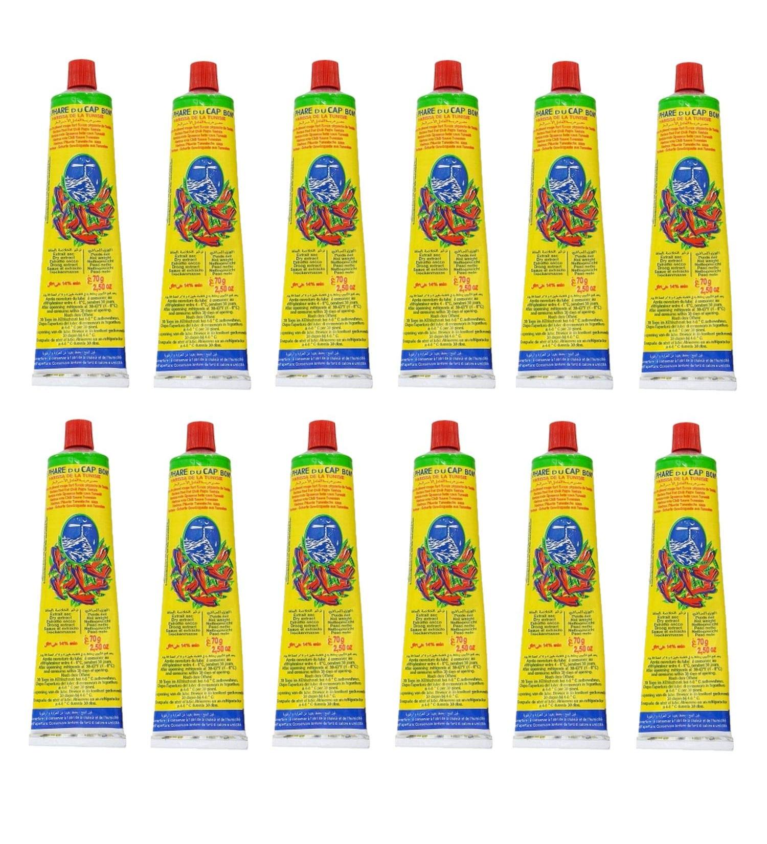 Pack of 12 Harissa Le Phare du Cap Bon 70 g Tube