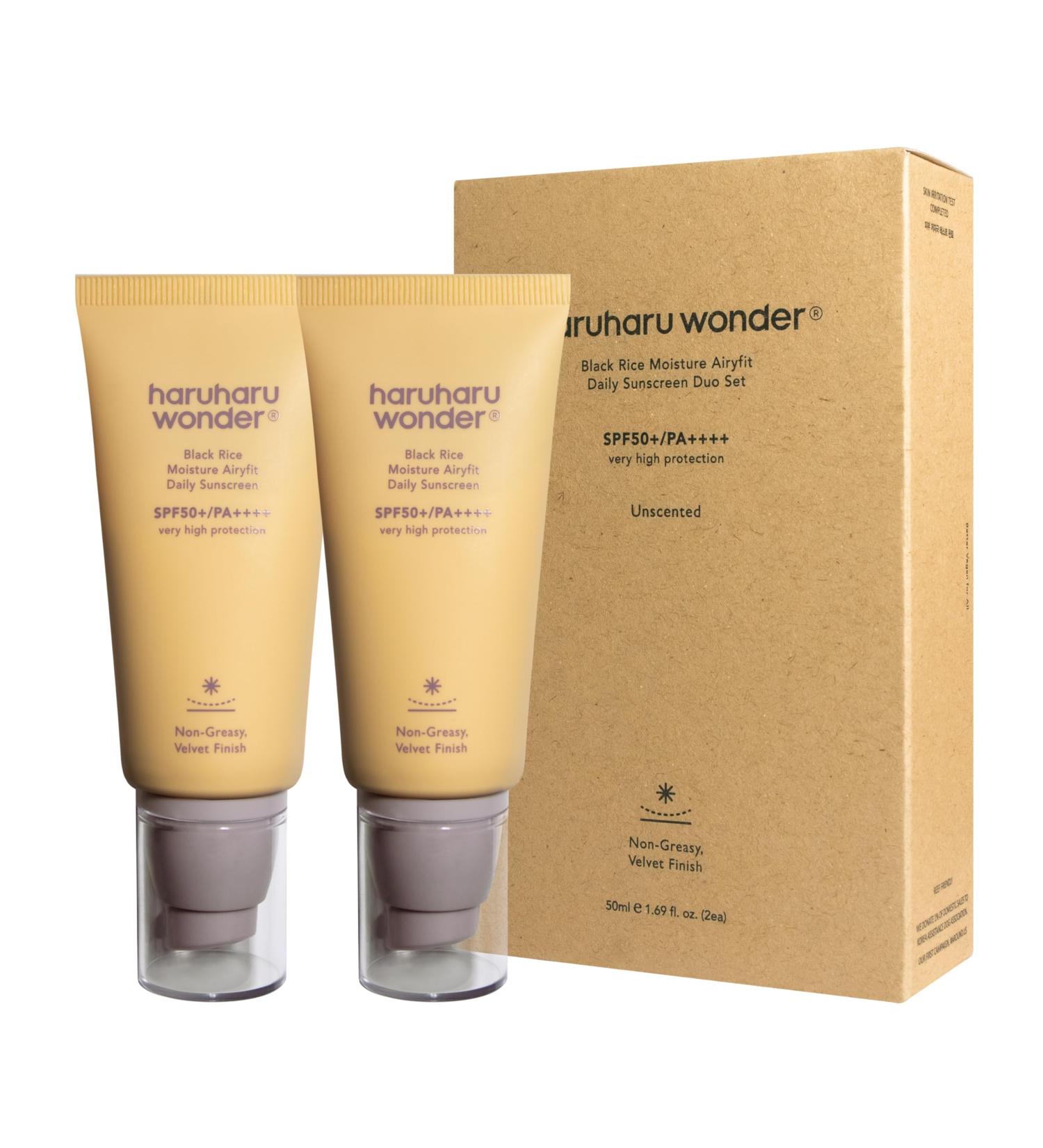 Haruharu Wonder Black Rice Moisture Airyfit Daily Sunscreen 1.69fl.oz (Pack of 2) 25 ml (Lot de 2) - Buy Online on GoSupps.com