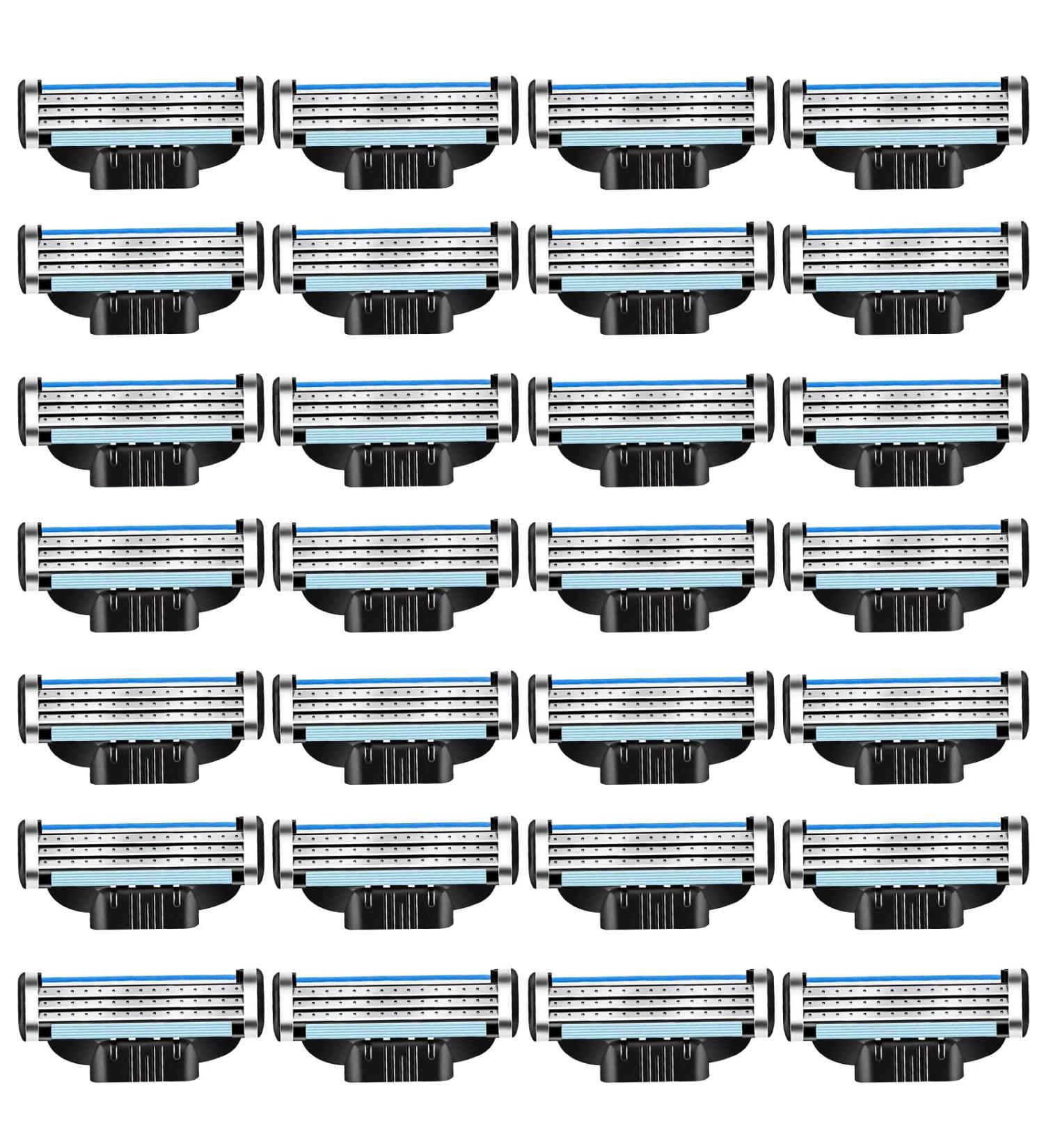 Buy Razor Blades & Razors - Mach 3 Set with 28 Refills for Men | International Shipping Available - Buy Online on GoSupps.com