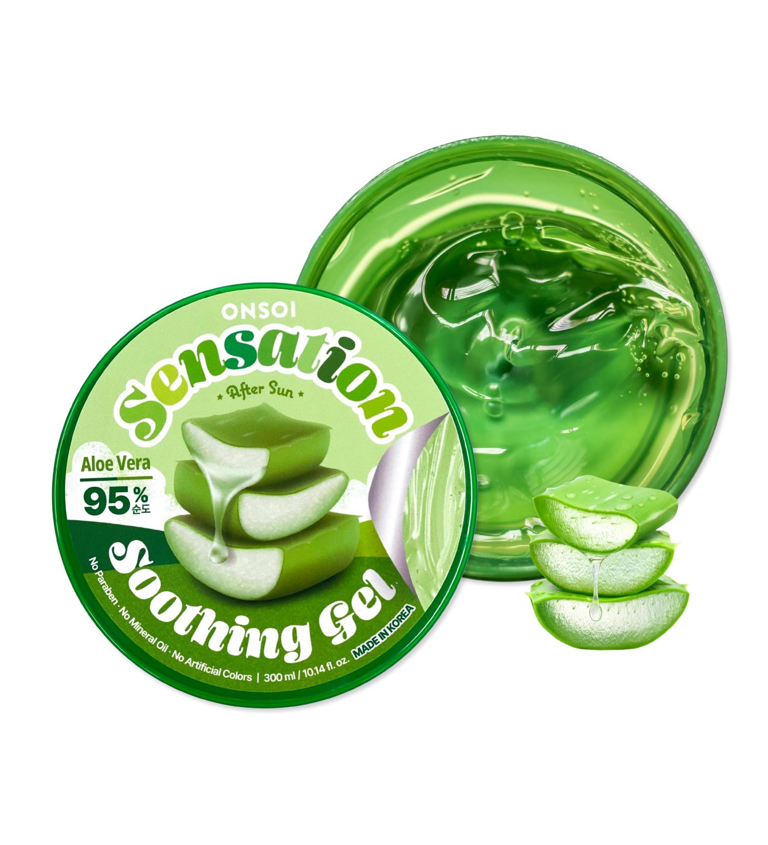 ONSOI 95% Aloe Vera Gel - Cactus Soothing Gel for Sunburn Relief & Hydration | Best Sunburn Treatment (1PK) - International Shipping Available - Buy Online on GoSupps.com