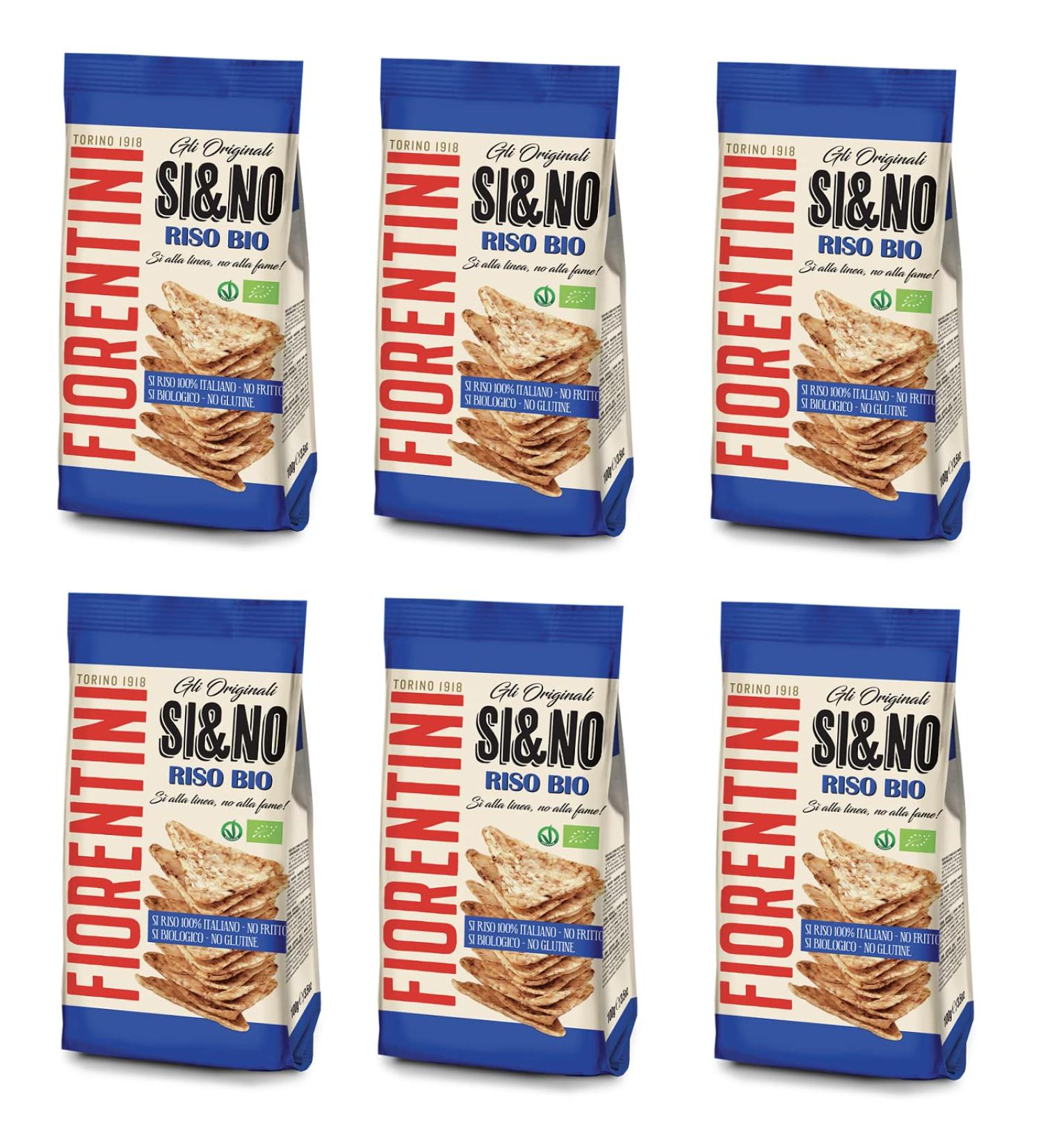  FIORENTINI Fiorentini SI&NO Mini Rice Cakes with Organic Sea Salt - Pack of 6 mini rice cakes with organic sea salt - 100g gluten-free crispy snack - Buy Online on GoSupps.com
