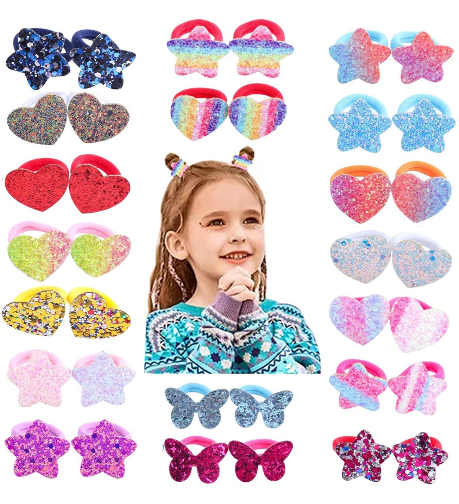 36 Pcs Colorful Elastic Hair Ties for Girls | Cute Ponytail Holders for Baby Girls, Toddlers, Kids | Soft Rubber Bands Hair Accessories - Buy Online on GoSupps.com