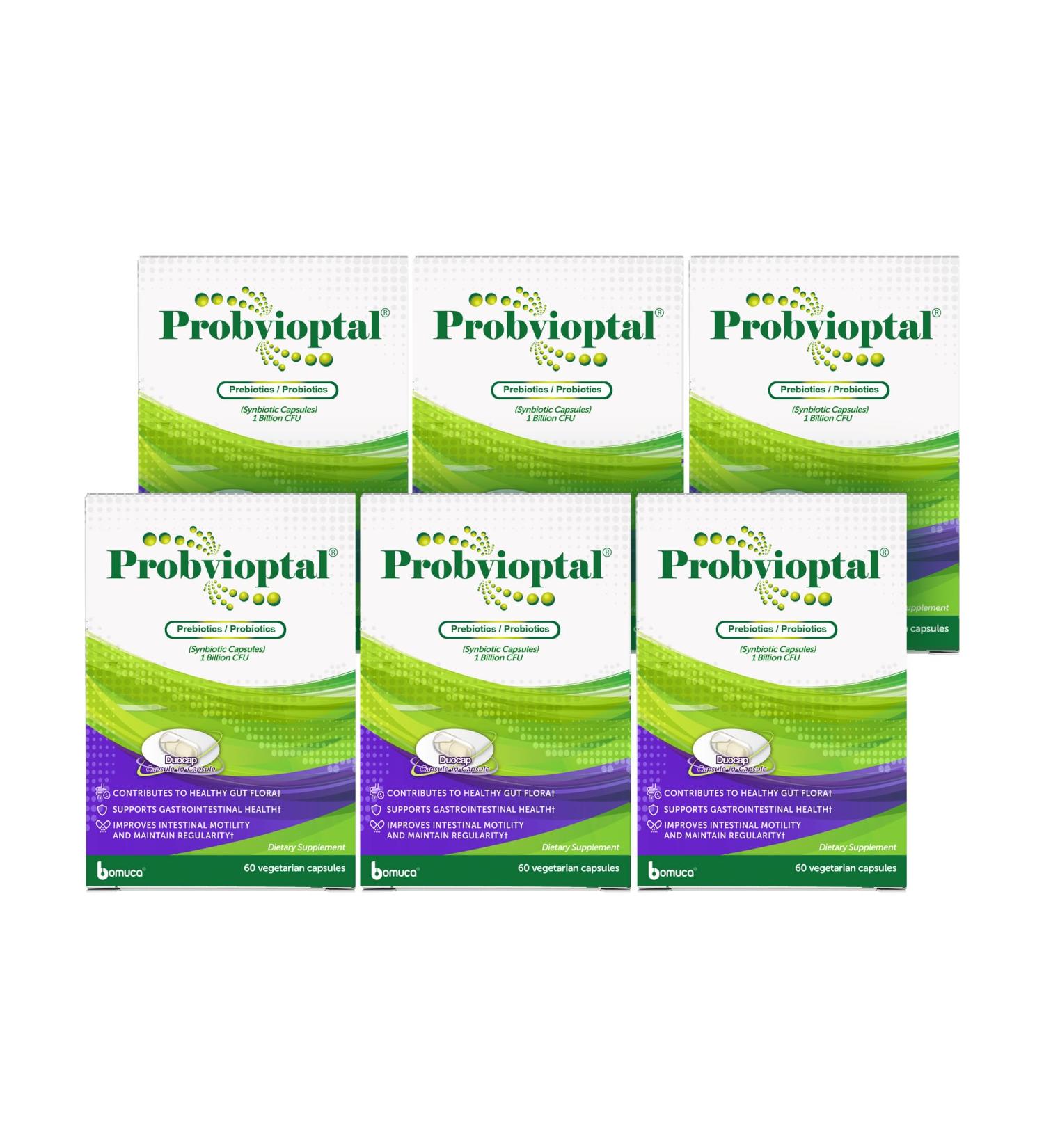 Probvioptal 60 Capsules (1 Year Supply) Probiotics & Prebiotics Duocap 1 Billion CFU Gluten Free - Buy Online on GoSupps.com